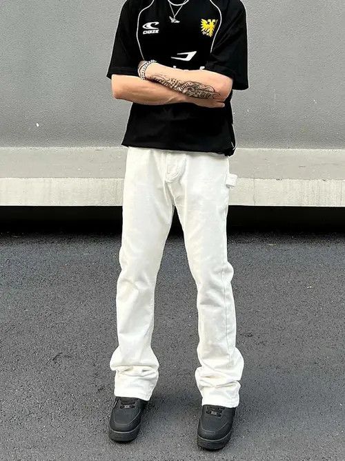 VIBE White Stacked Flare Denim Jeans Size US 30 / EU 46 - 4 Thumbnail