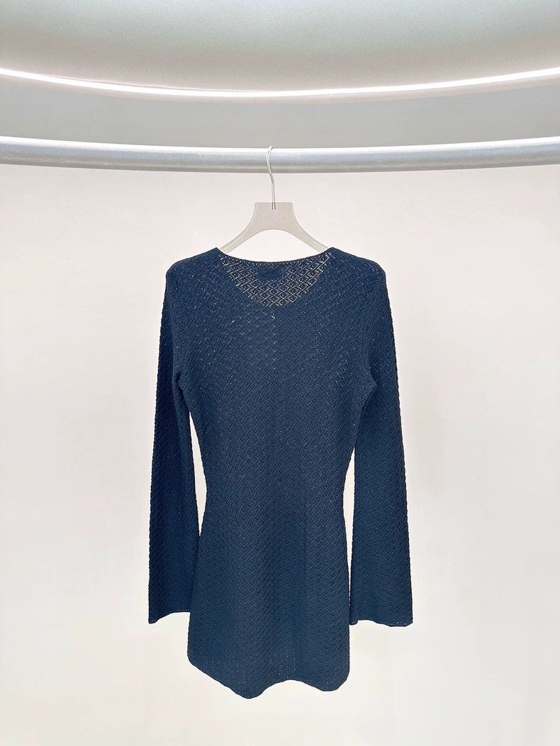 Saint Laurent Paris Saint Laurent Paris Black cut-out knit dress Size L / US 10 / IT 46 - 2 Thumbnail
