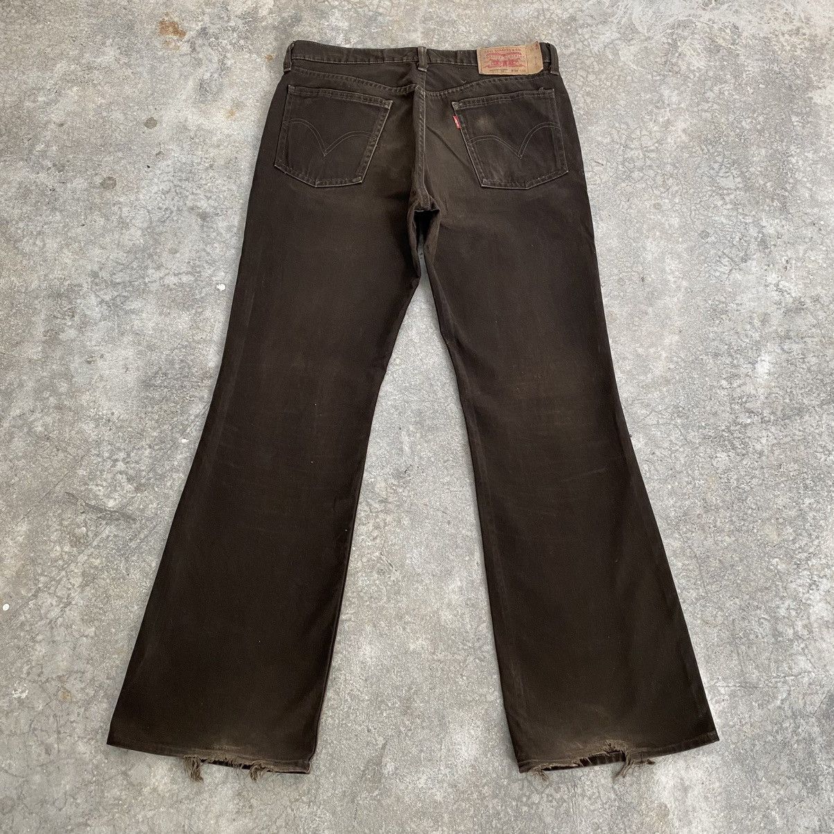 Levi's Size 33x30 Vintage Levis 517 Brown Bootcut Flared Jeans Size US 33 - 11 Thumbnail