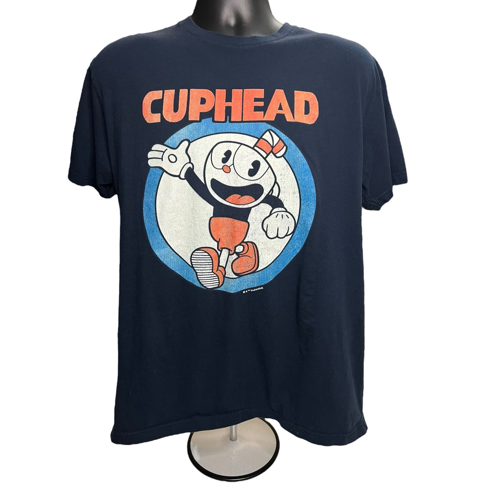 Next Level Apparel Cuphead T-Shirt Large Navy Blue Official Studio Gaming Tee Size L / US 10 / IT 46 - 1 Thumbnail