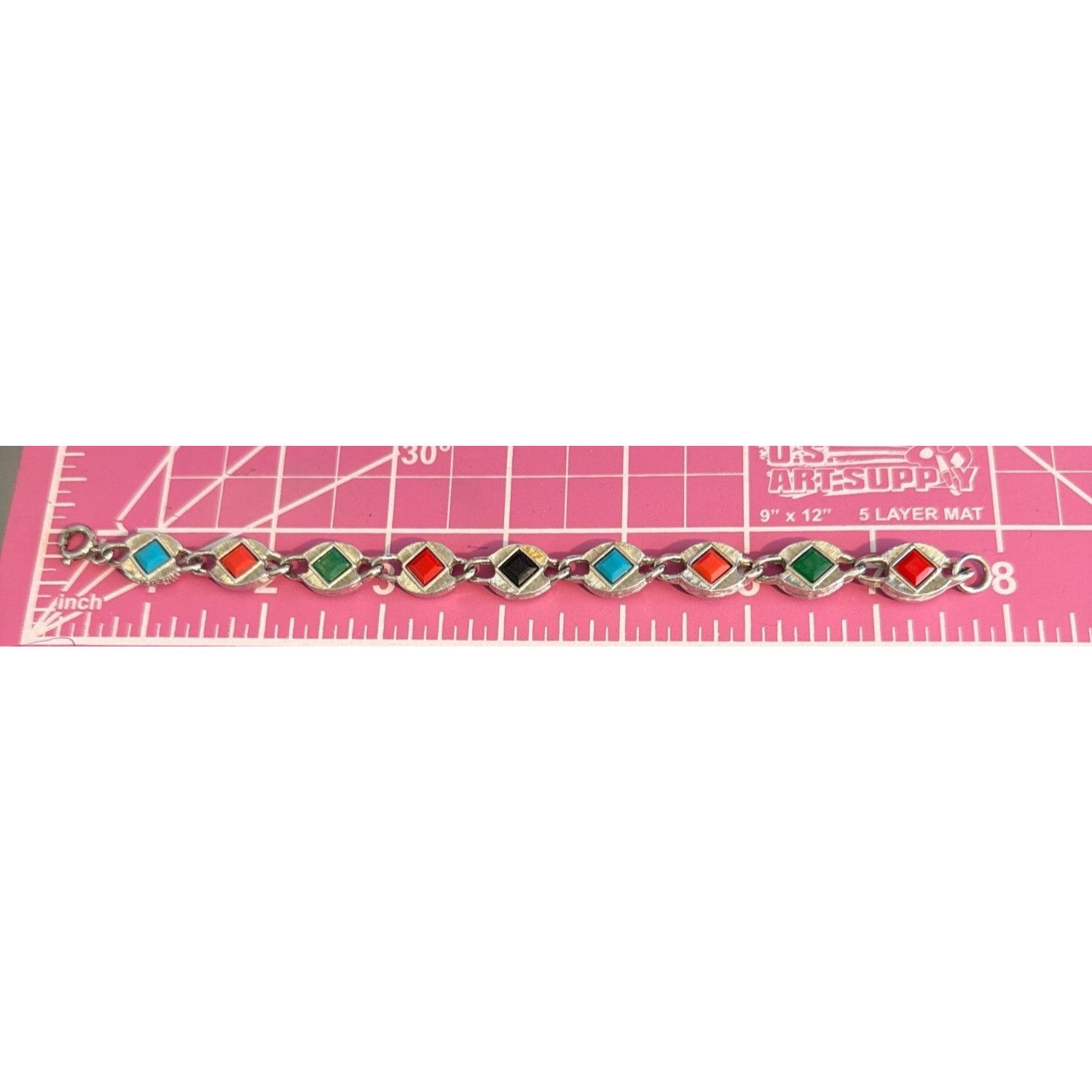Other Vtg Sarah Coventry Harlequin Reversible Bracelet Silver Tone Size ONE SIZE - 7 Thumbnail