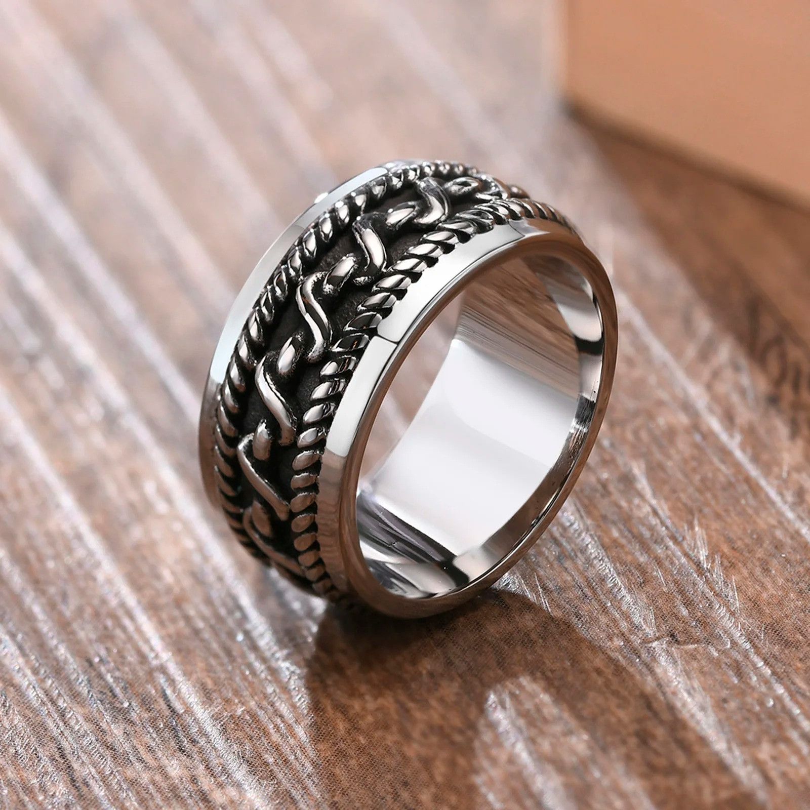 Jewelry × Vintage Stainless Steel Twisted Ring Size ONE SIZE - 2 Thumbnail