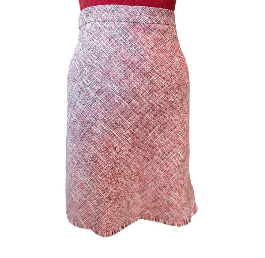 Banana Republic Banana Republic Pink Fringe Tweed Wrap Skirt – Size 12 – NWT Size 34" / US 12 / IT 48 - 3 Thumbnail