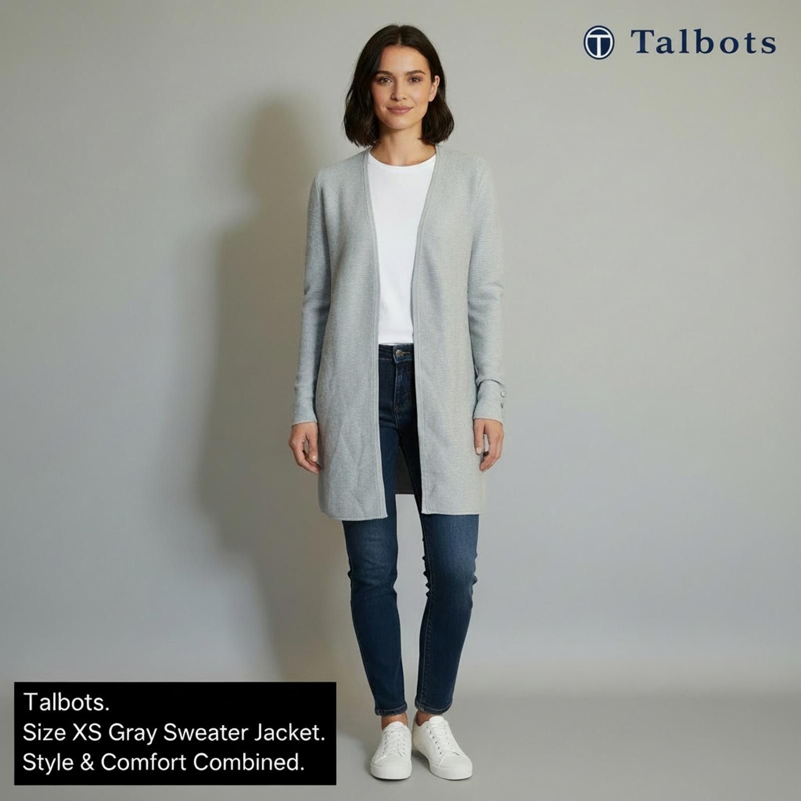 Other Talbots Gray Sweater Jacket Size XS Size XS / US 0-2 / IT 36-38 - 2 Thumbnail