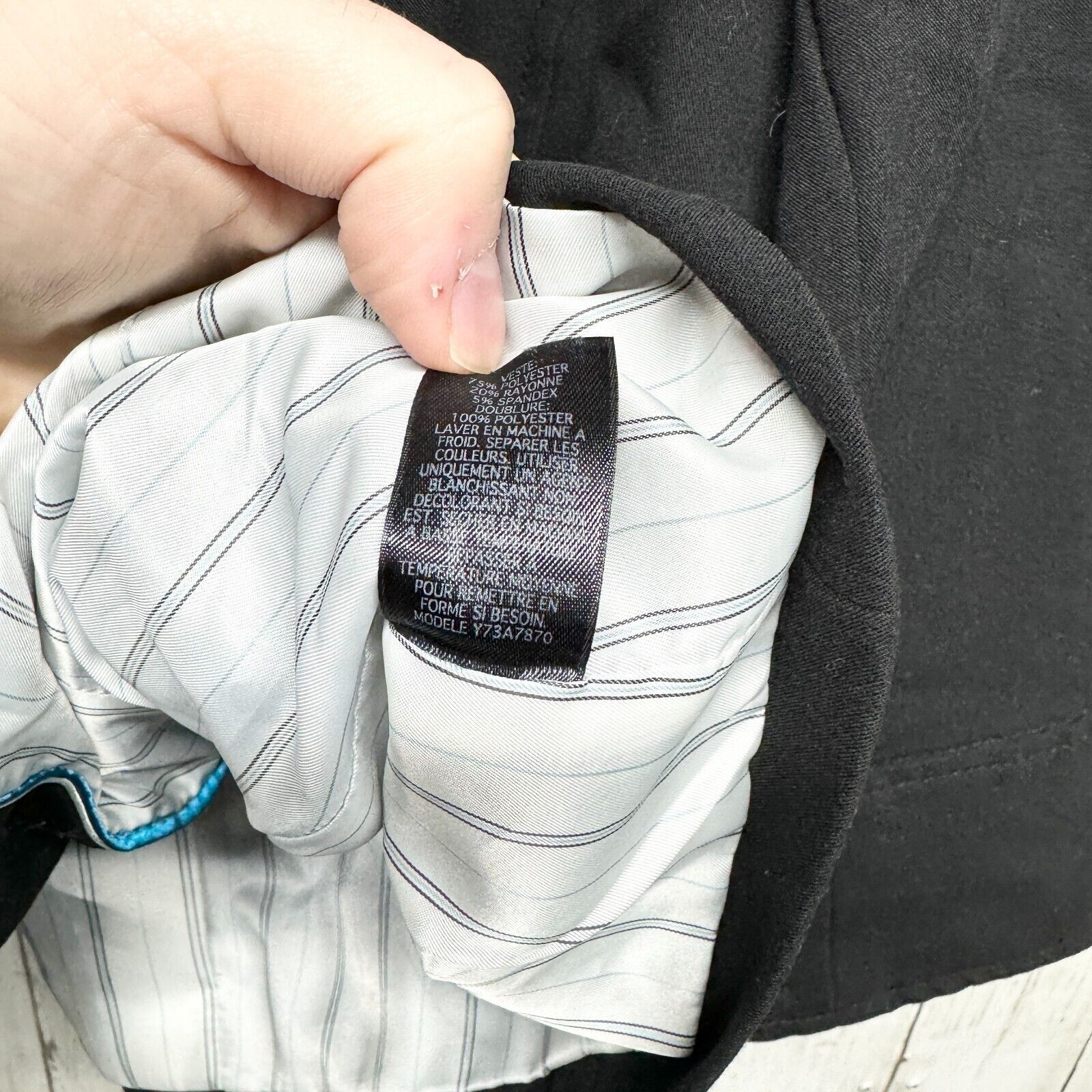 Guess Guess Blazer LG Black Stretch Button-Up Collared Long Sleeve Size L / US 10 / IT 46 - 4 Thumbnail