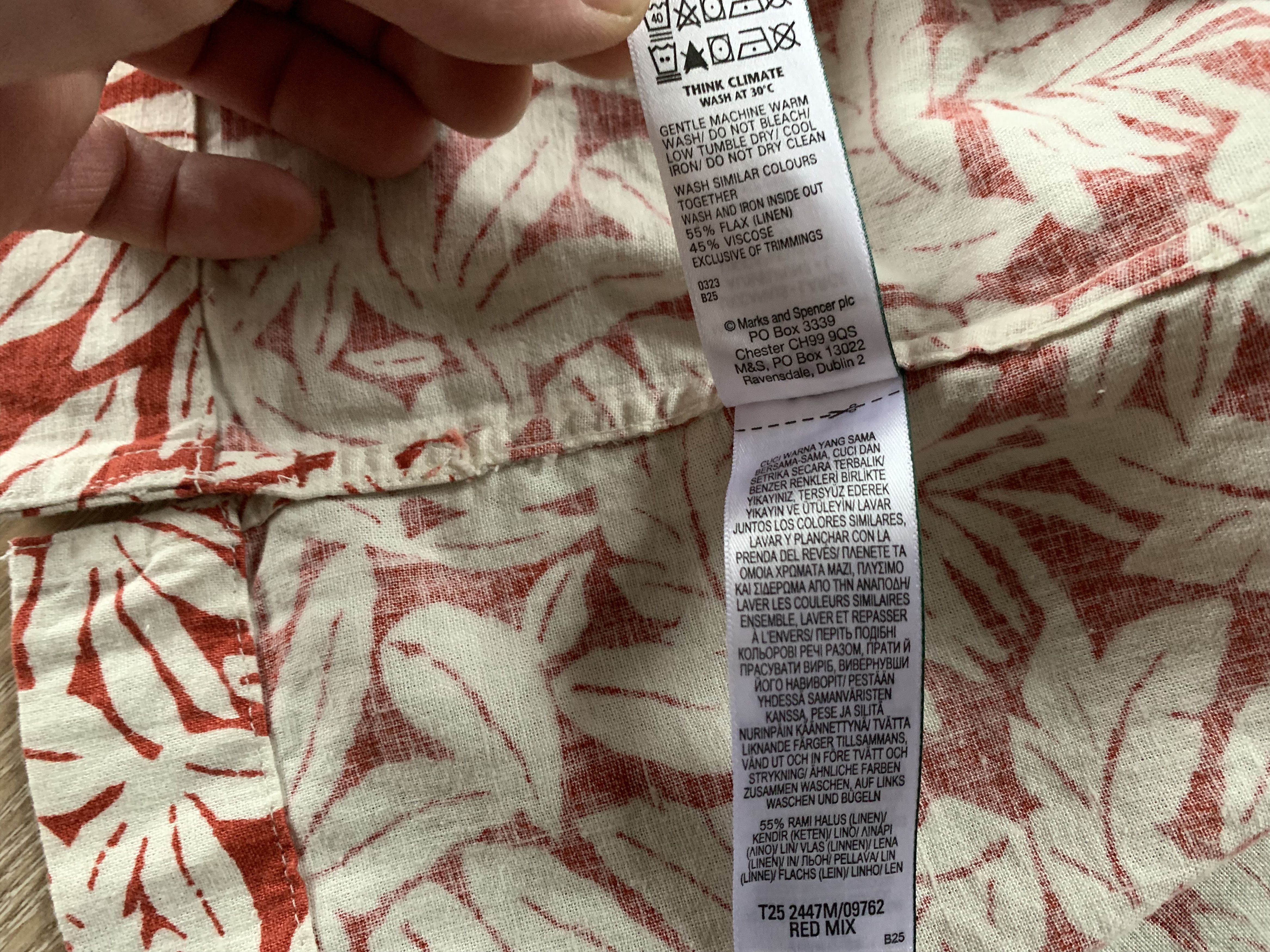 Marks & Spencer Marks & Spencer Linen Blend Printed Hawaiian Shirt Size US L / EU 52-54 / 3 - 7 Thumbnail