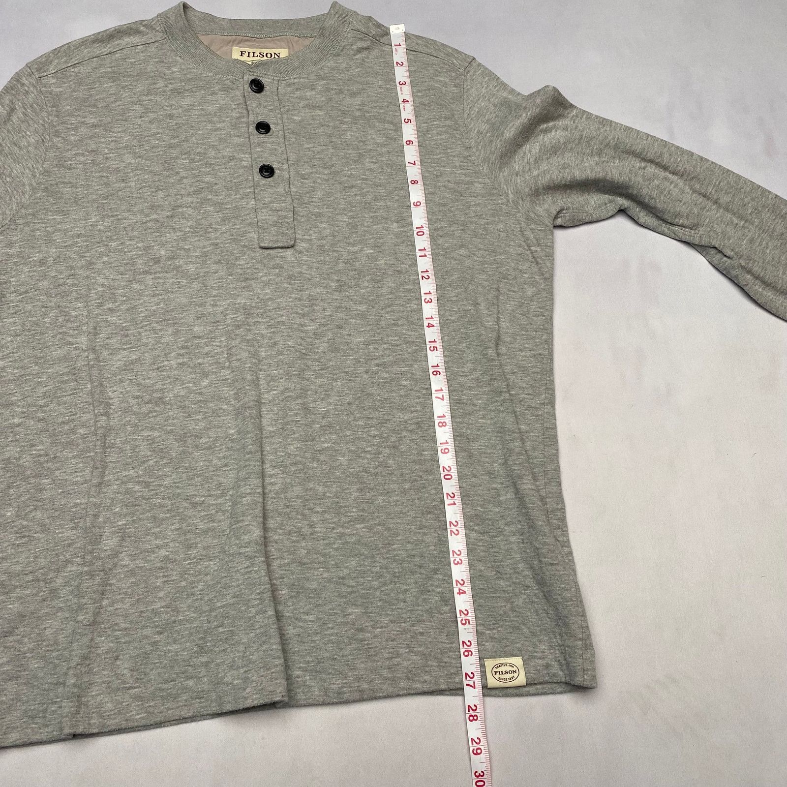 Filson Filson Double Layer Henley Heather Gray Shirt Men's Large Size US L / EU 52-54 / 3 - 5 Thumbnail