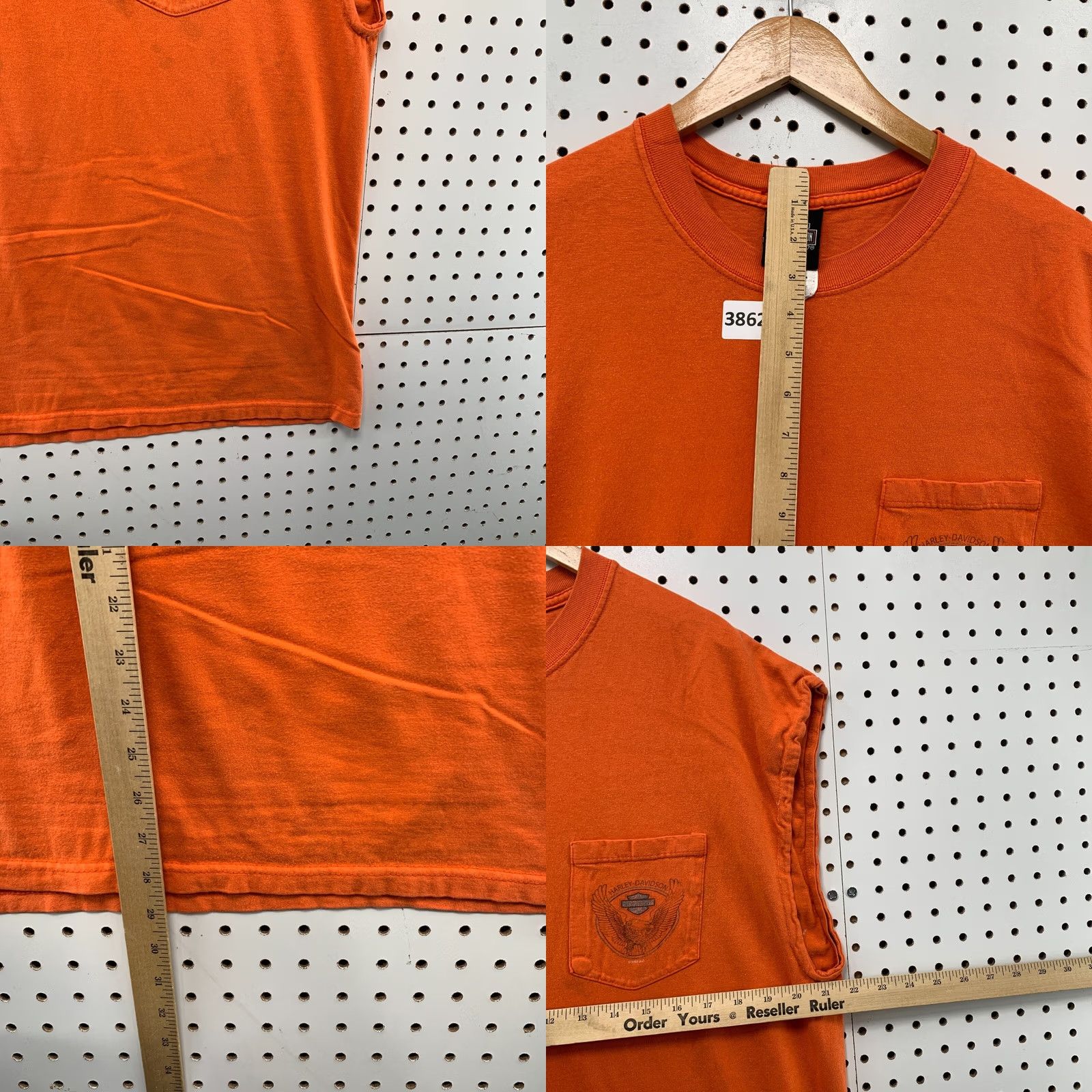 Harley Davidson VINTAGE Harley-Davidson Orange Pocket Shirt Mens XL Sleeveless Memphis 22x29 Orange Pocket Harley-Davidson Mens XL Orange Sleeveless Memphis 22x29 Size US XL / EU 56 / 4 - 10 Thumbnail