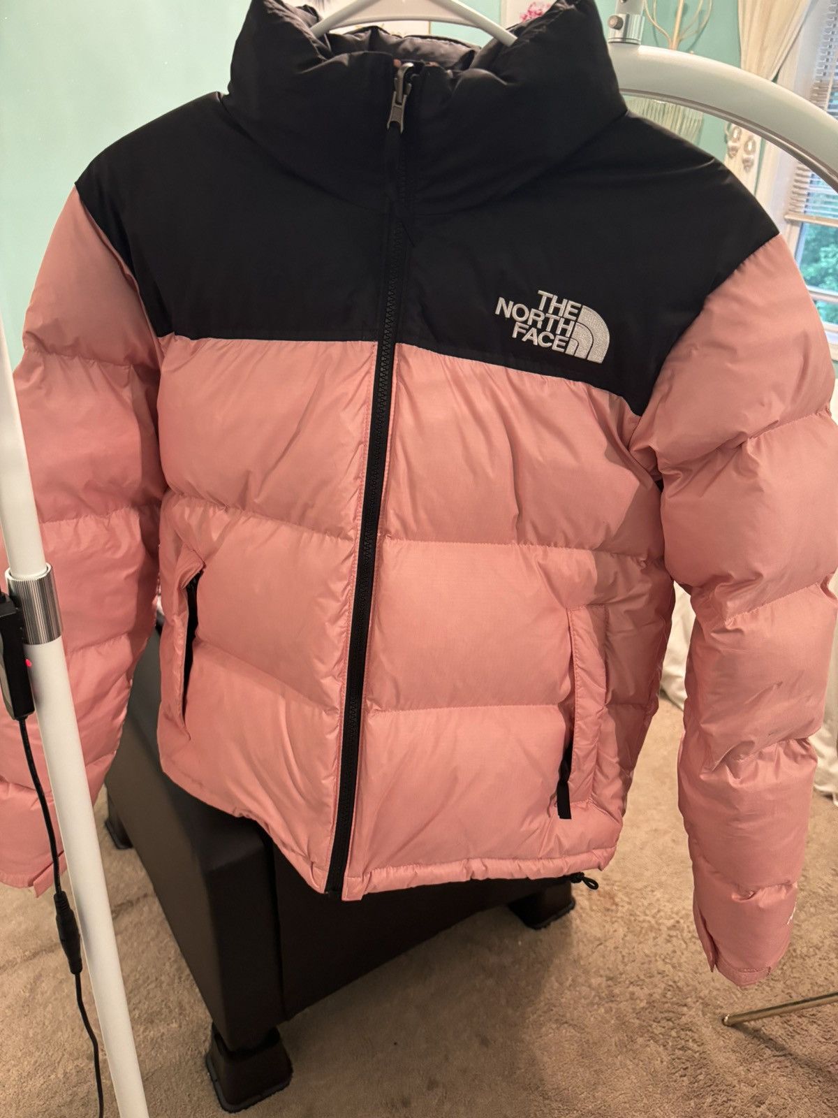 The North Face store puffer jacket women’s size S pink/black