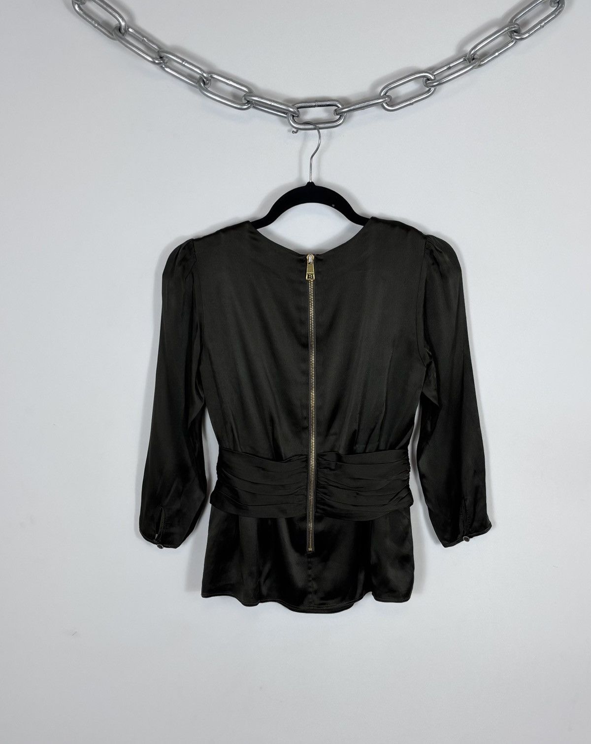 Burberry Burberry London Women’s Khaki Long Sleeve Blouse Top Size XS / US 0-2 / IT 36-38 - 2 Thumbnail