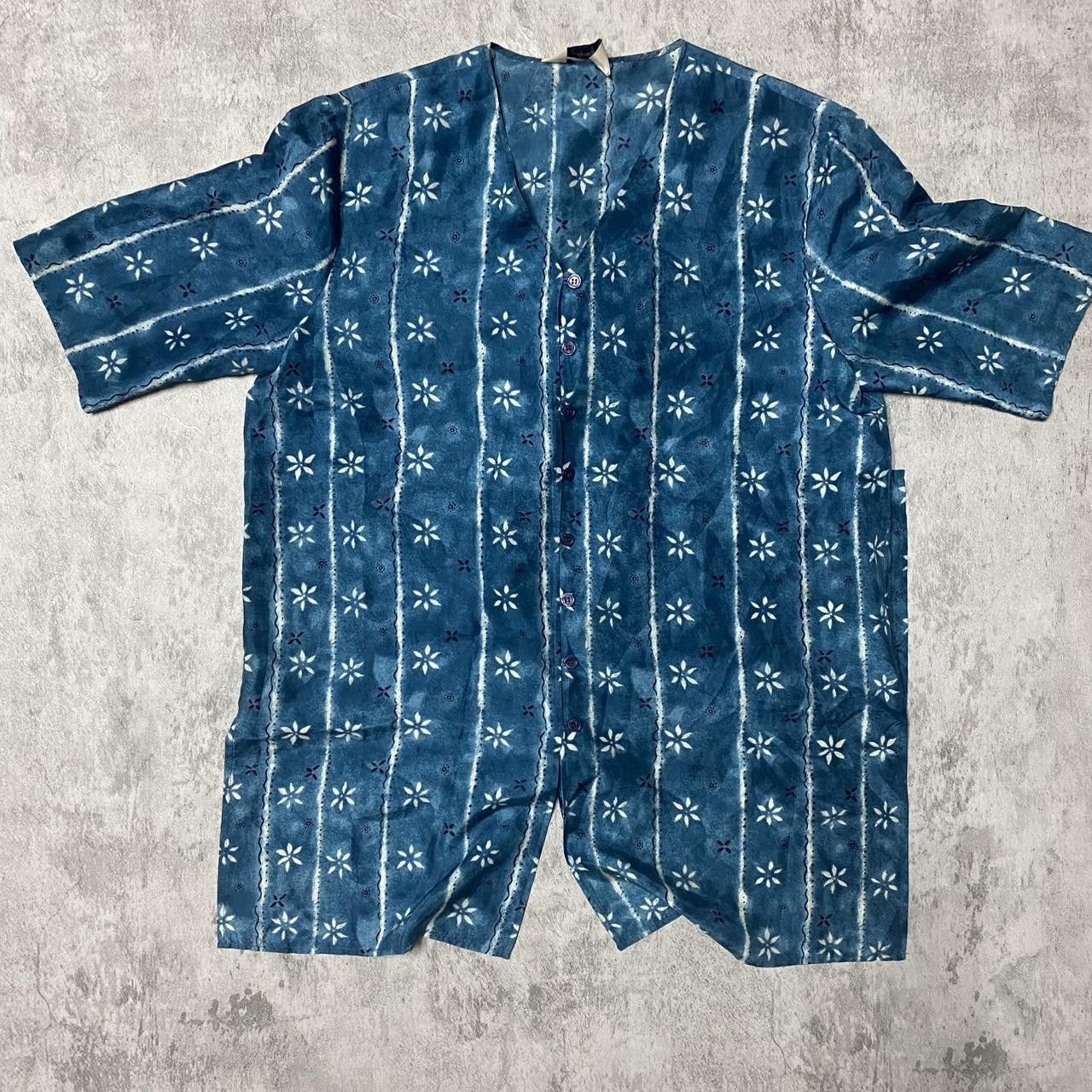Other 70s blue and white striped silk romper with button-up front Size US S / EU 44-46 / 1 - 1 Thumbnail
