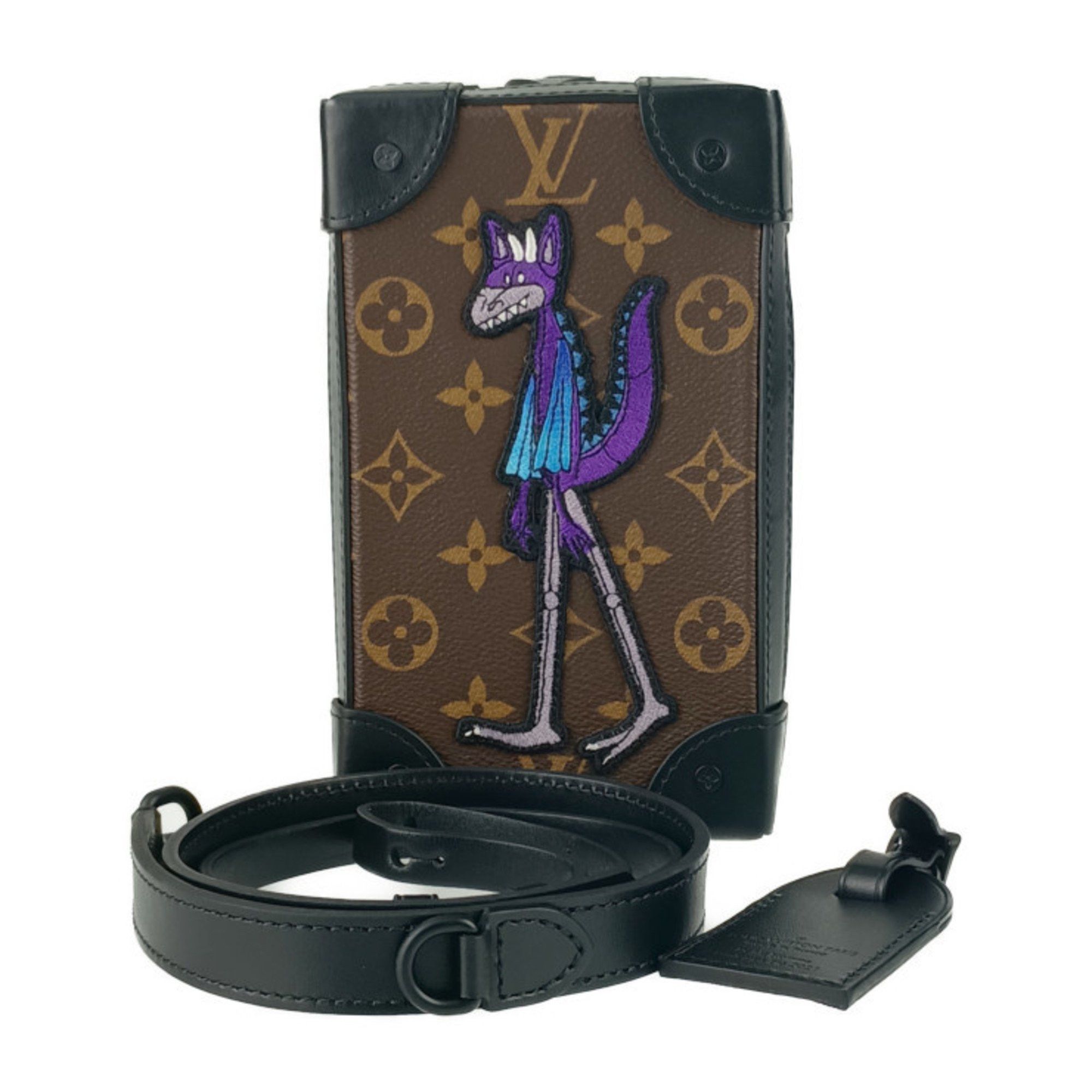 Louis Vuitton Shoulder Bag Soft Trunk Phone Box M80144 Brown Black Green Purple Monogram Canvas Leather Men's Pochette