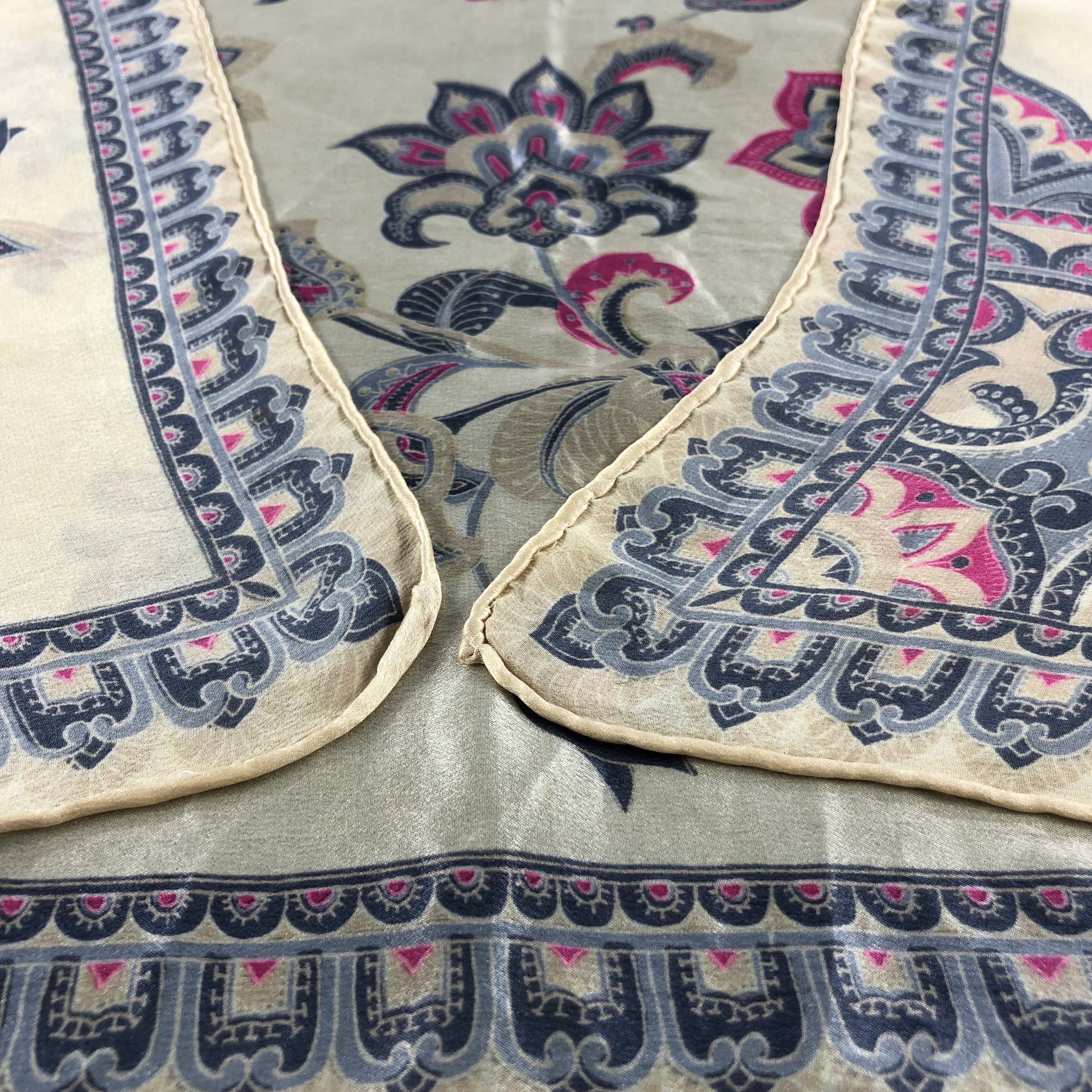 Vintage Vintage Luxury Design Floral Silk Scarf M311 Size ONE SIZE - 6 Thumbnail