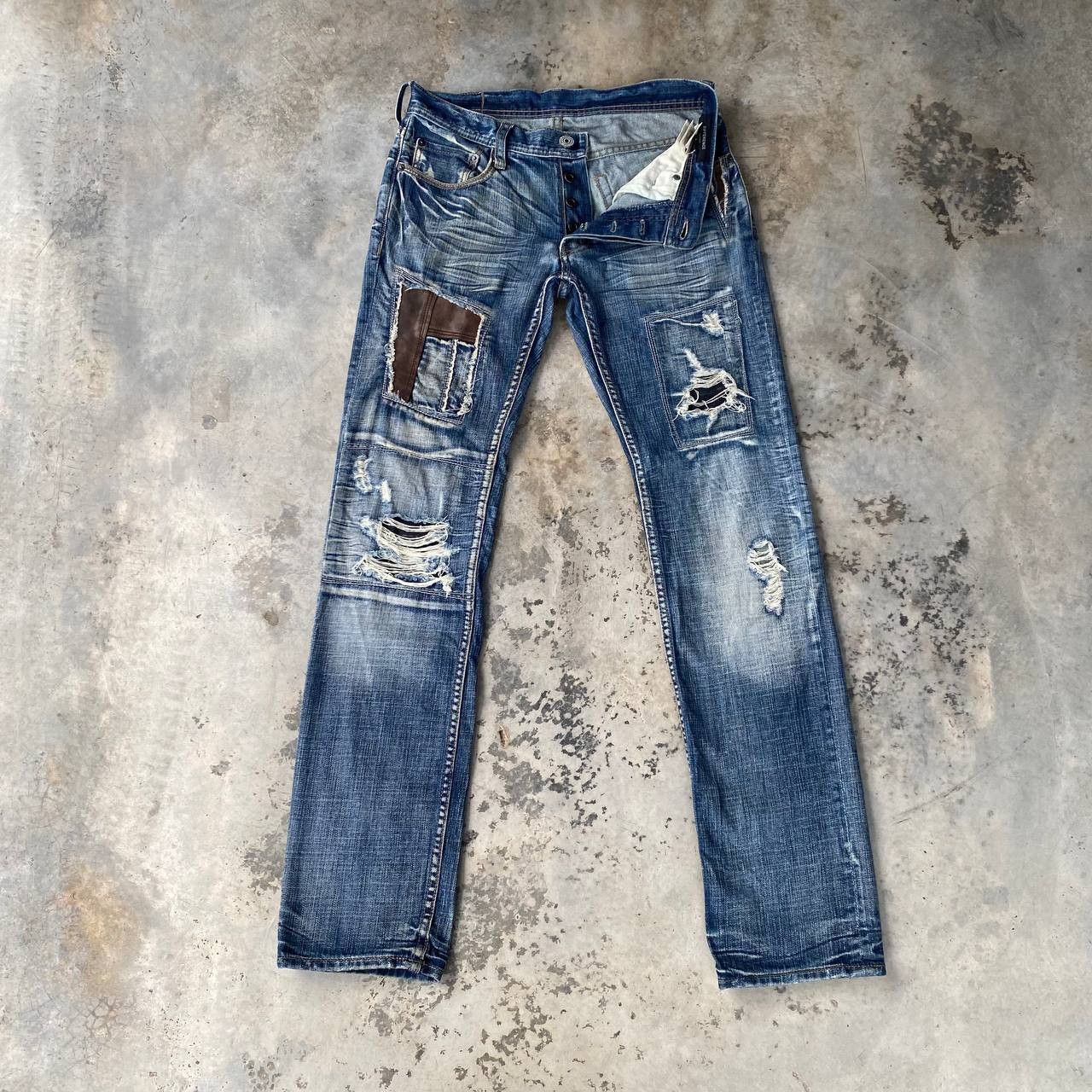 Japanese Brand Difference Rupert Japan Distressed Boro Denim Crust Punk Size US 28 / EU 44 - 7 Thumbnail