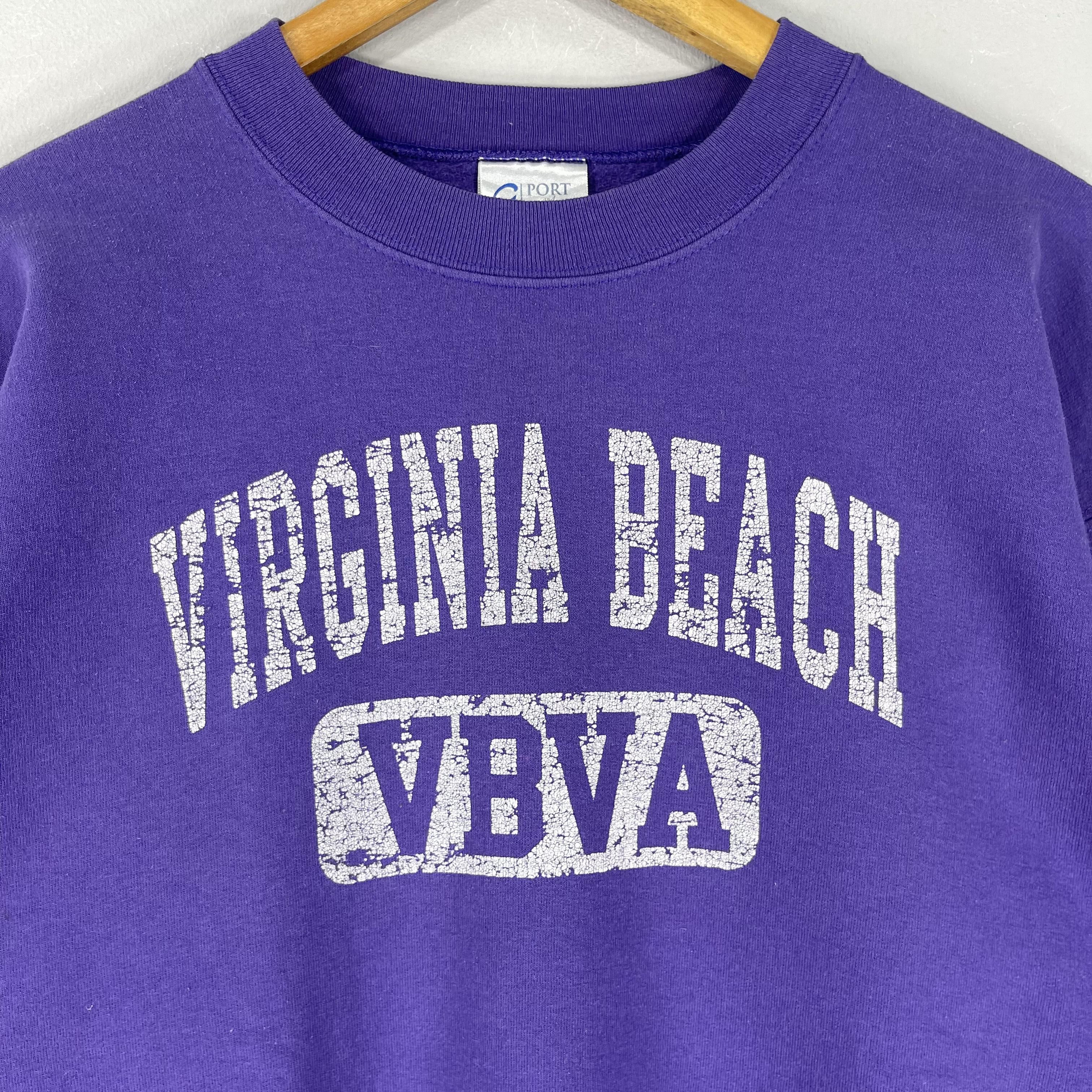 Vintage Vintage VIRGINIA BEACH Spellout Distressed Sweatshirt Size US M / EU 48-50 / 2 - 2 Thumbnail