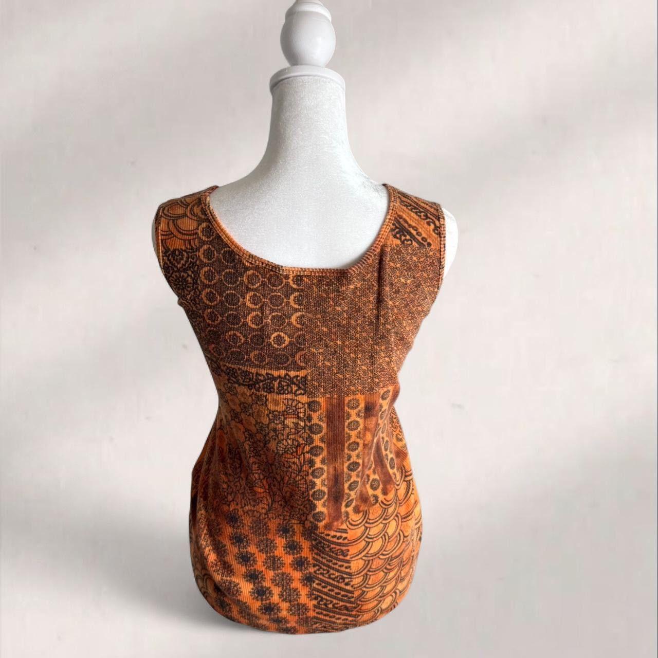 Other Y2K Orange & brown floral tank top with sequin details Size XL / US 12-14 / IT 48-50 - 4 Thumbnail
