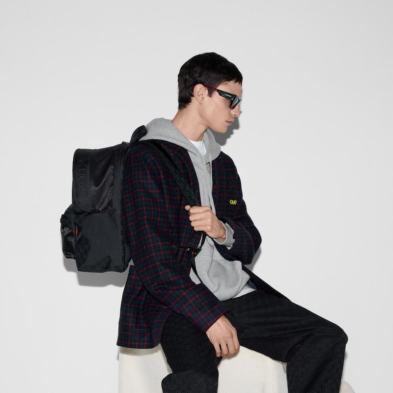 Gucci o1loc1c1125 814510 Embroidered Check Wool Flannel Jacket Size US XL / EU 56 / 4 - 2 Thumbnail