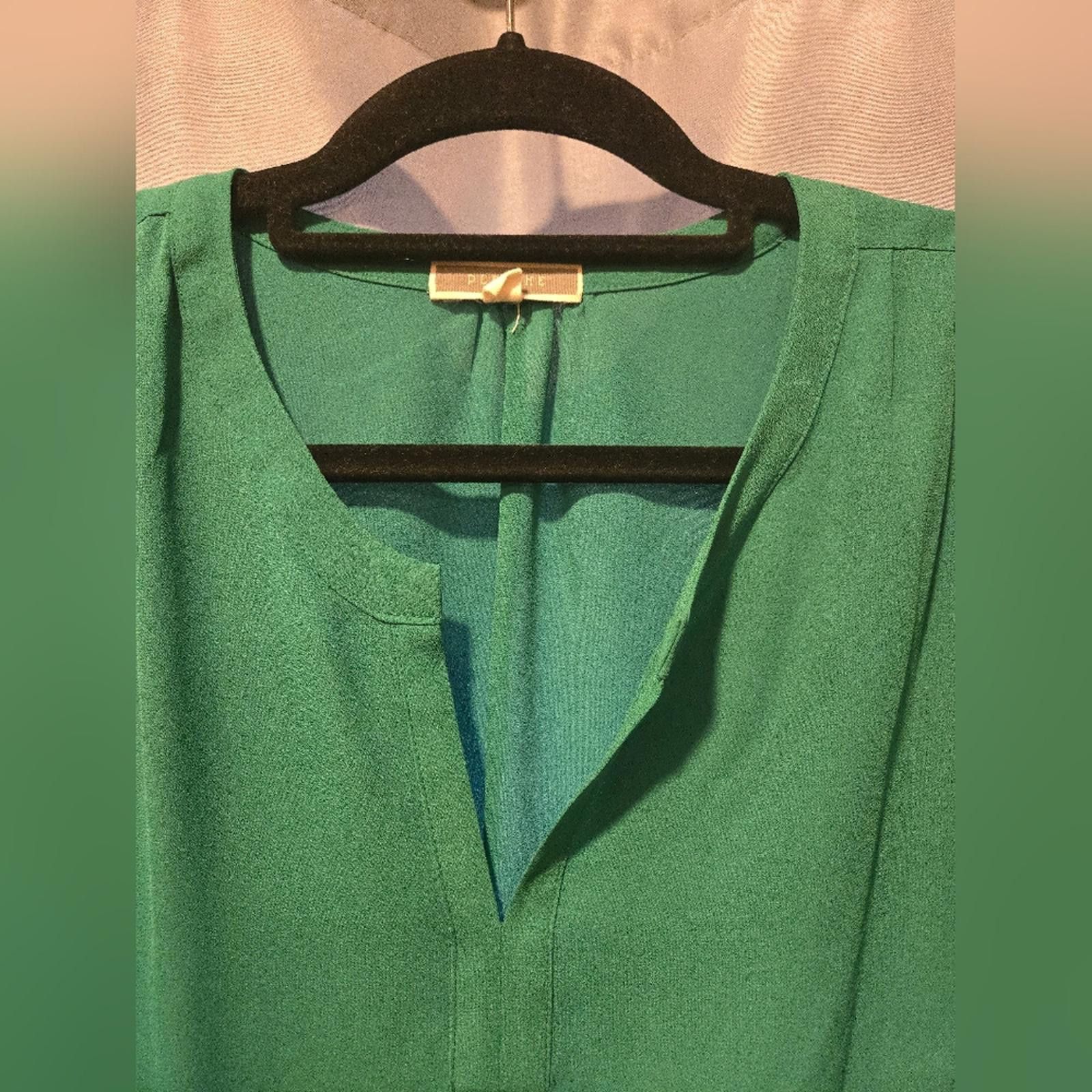 Designer Kelly Green Blouse Size L / US 10 / IT 46 - 3 Thumbnail