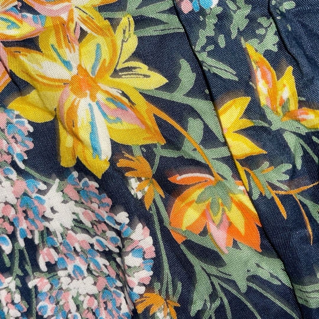 Zara Floral Flare Dress Bell Sleeve Empire Waist Size Botanical Size L / US 10 / IT 46 - 6 Thumbnail