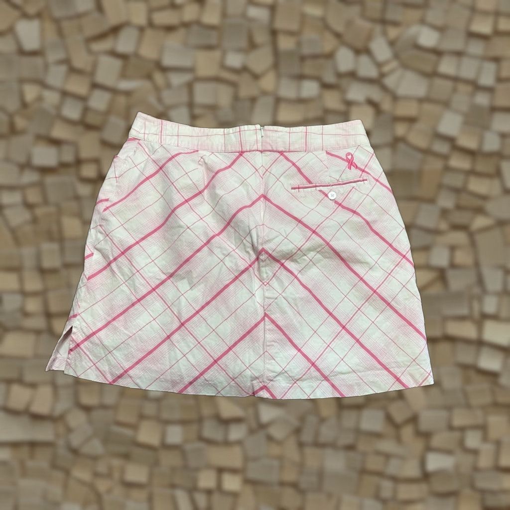 Vintage Lady Hagen Skirt Skort, Women's 8, Pink White, Breast Cancer, Regular, Short, Casual, Fall Spring Summer, Womens, Skirt, Lady Hagen Size 30" / US 8 / IT 44 - 1 Thumbnail