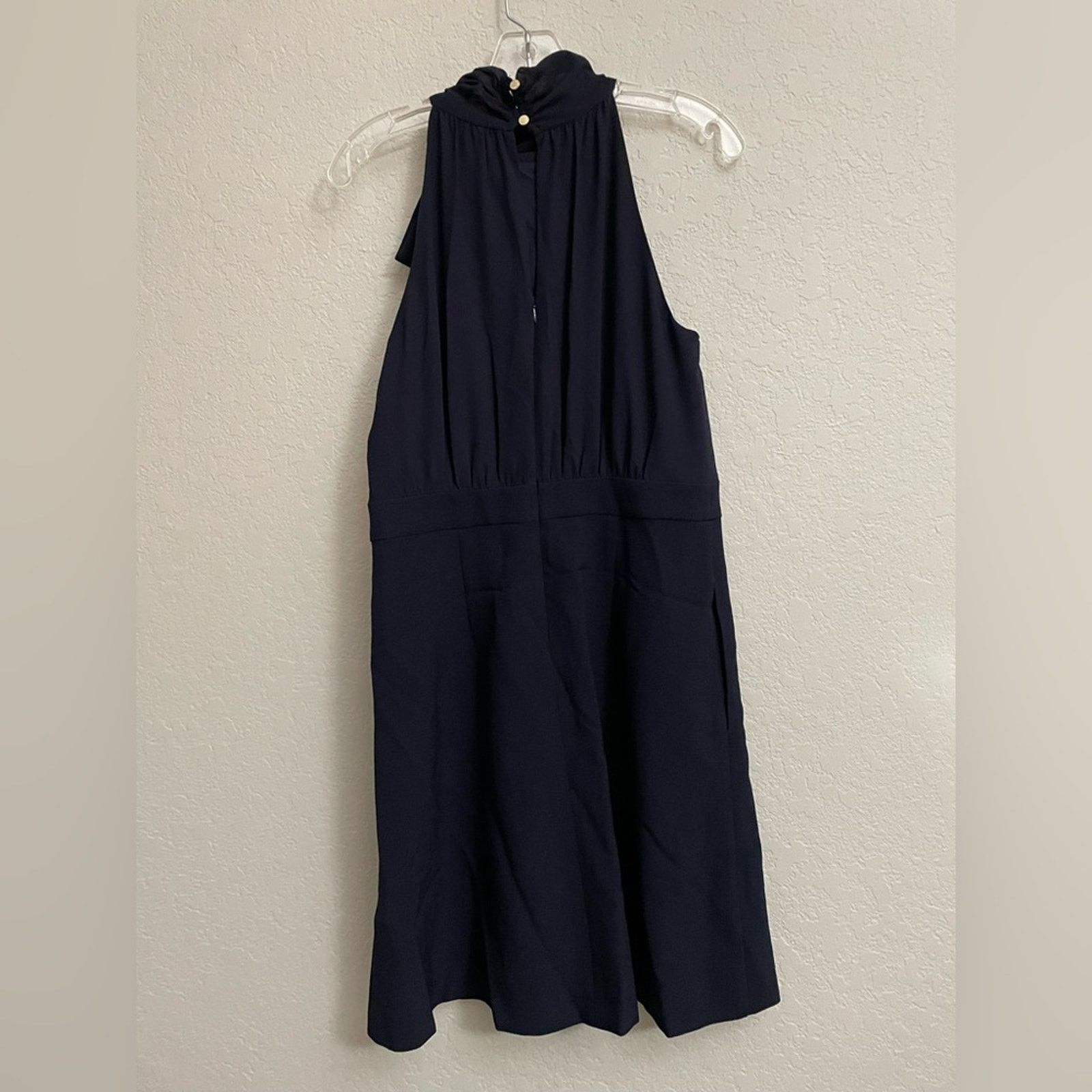 Vince Camuto Vince Camuto Chiffon Bow Neck A-Line Navy Dress Size 10 Size ONE SIZE - 5 Thumbnail