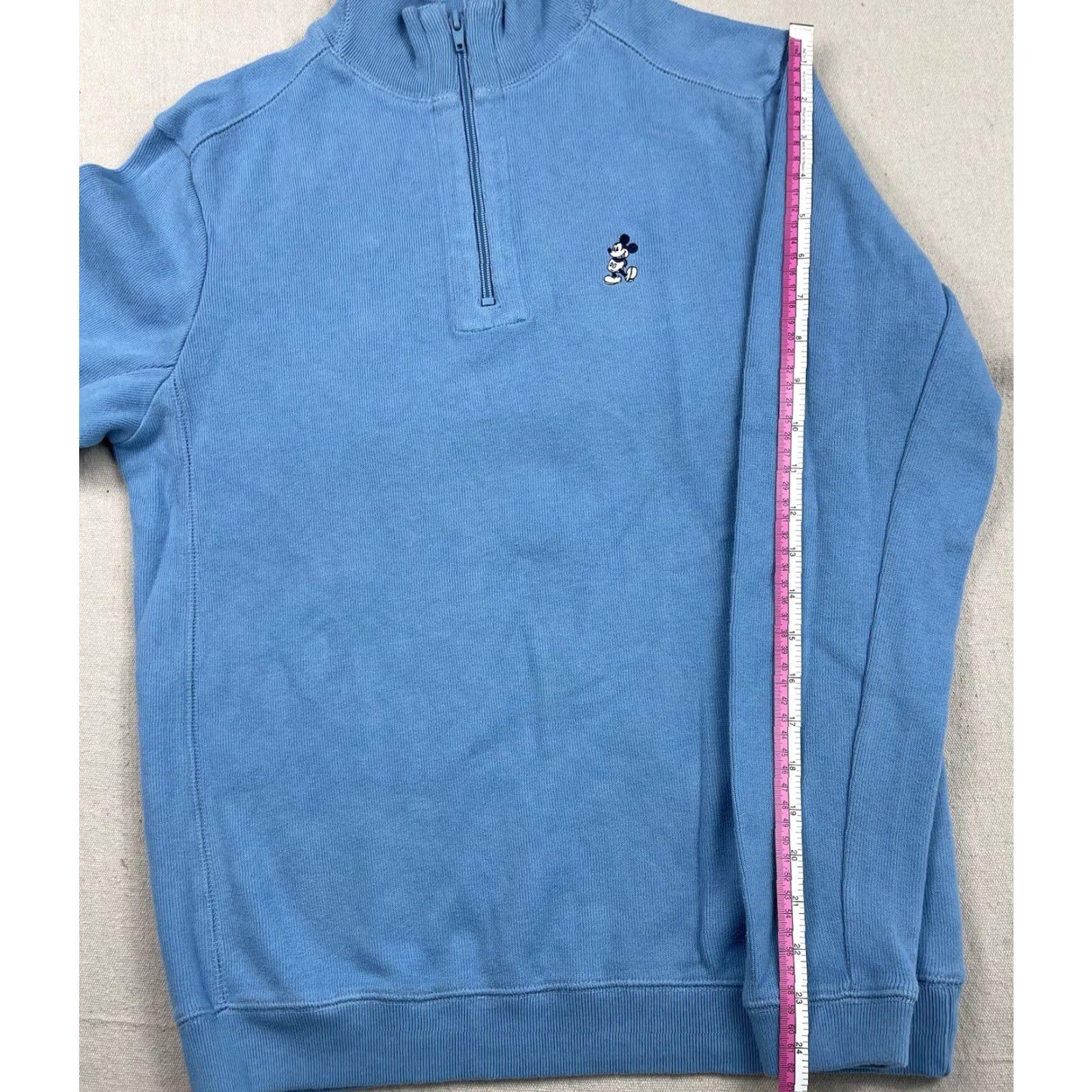 Disney Disney Parks Mickey Sweater 1/4 Zip Pullover Embroidered Light Blue Sz S Men Knit Wool Golf Disney Mickey Mouse Theme Mens Size US S / EU 44-46 / 1 - 6 Thumbnail