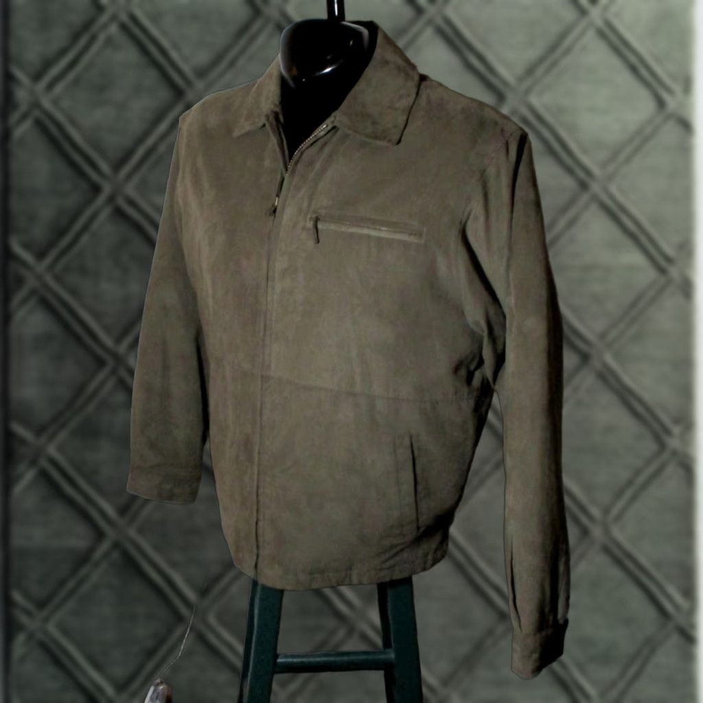 Vintage Helix Jacket Mens M Gray Full Zip Faux Leather Size US M / EU 48-50 / 2 - 1 Thumbnail