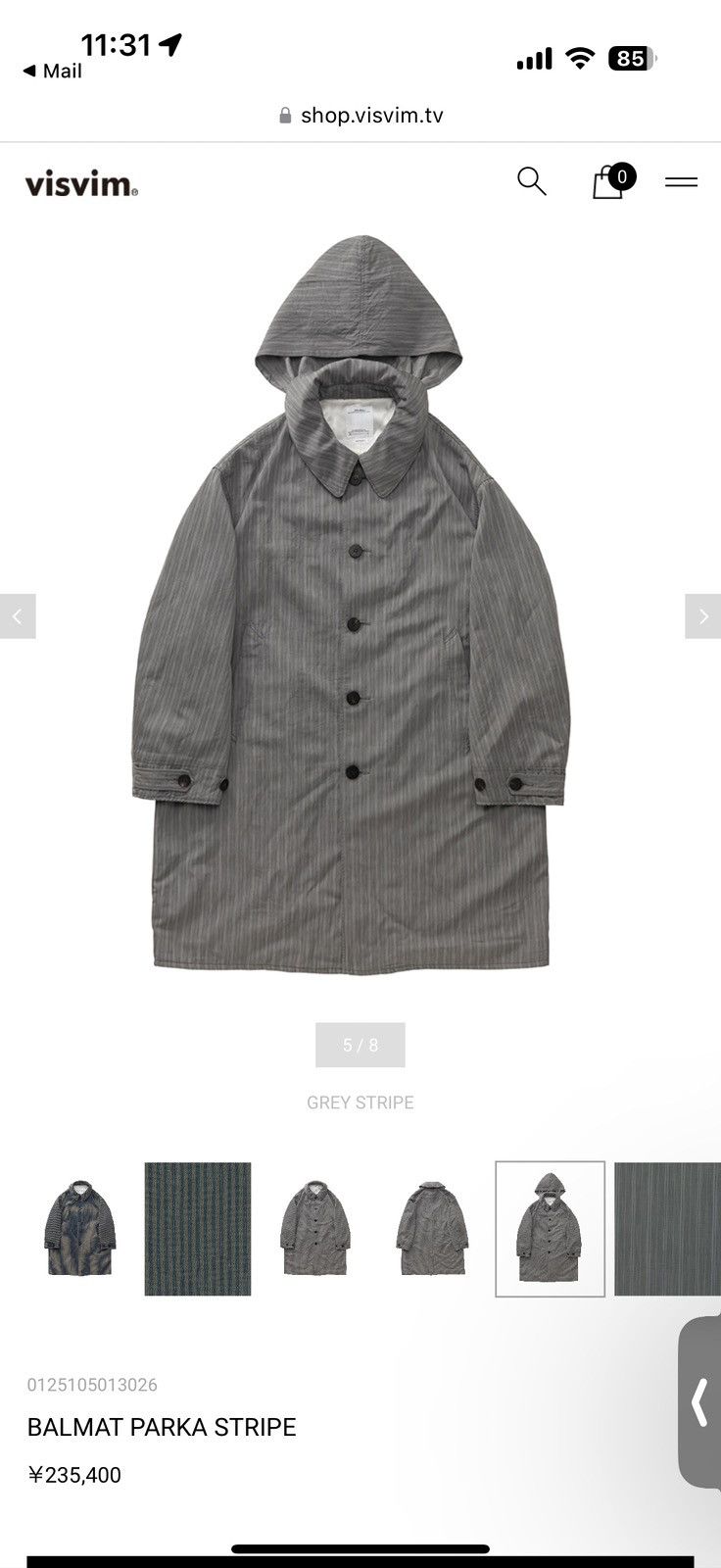 Visvim Visvim Balmat Parka Stripe Grey size 3 Size US L / EU 52-54 / 3 - 1 Thumbnail