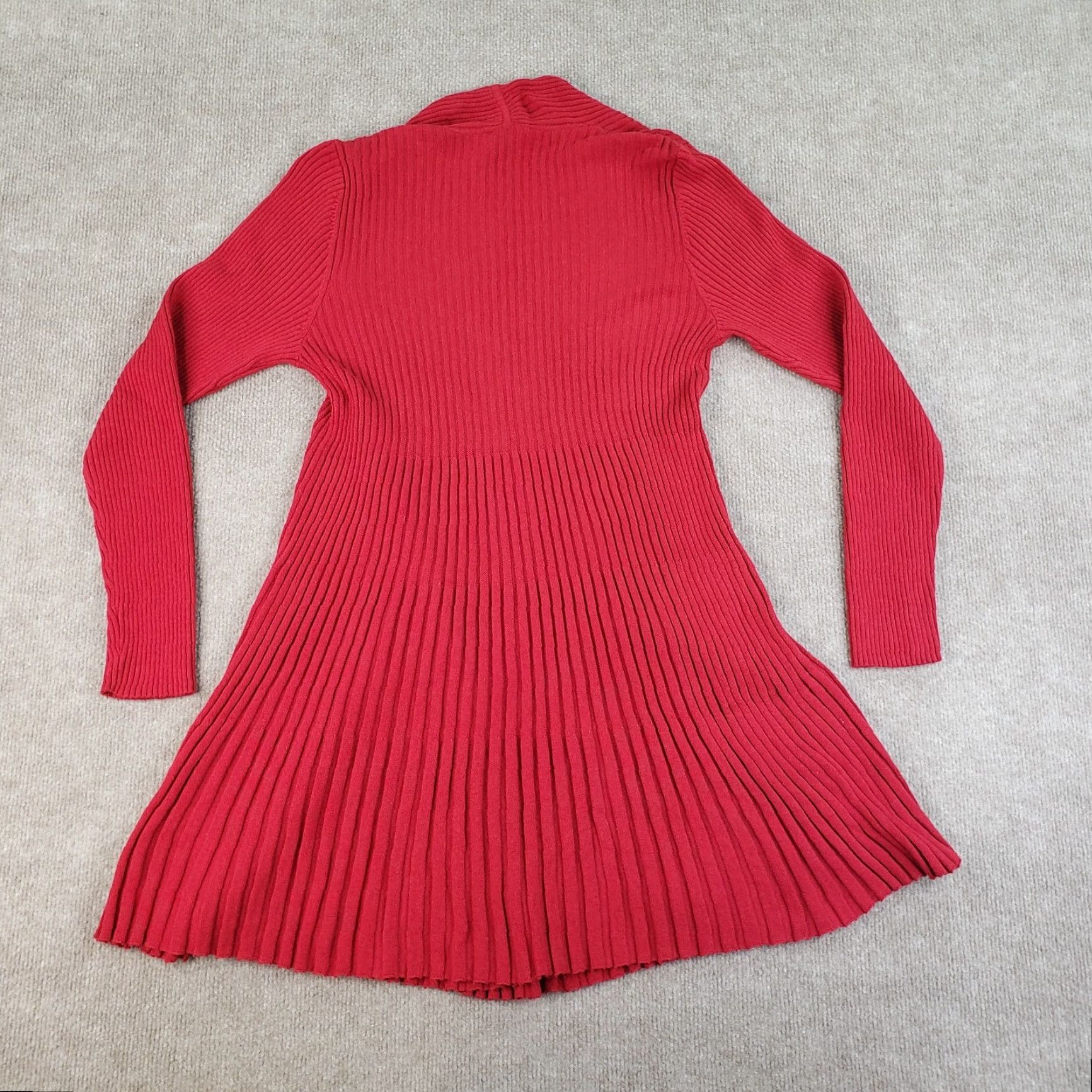 Vintage Chicos Cardigan Sweater Women Size 0 Red Open Front Ribbed Stretch Casual Shirt Womens Cardigan 0 Red Knit Stretch Casual Size XS / US 0-2 / IT 36-38 - 7 Thumbnail