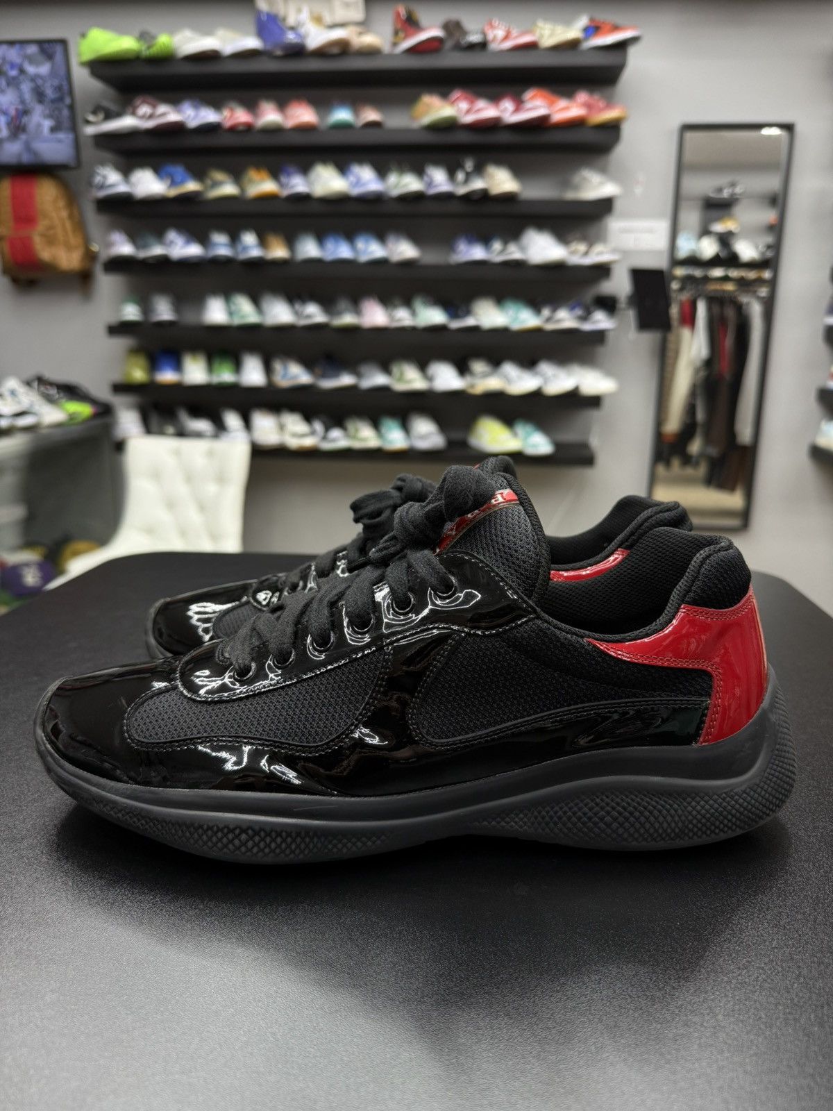 Prada Prada Americas Cup Sneaker Black Red Size 11 US 10 Prada Size US 11 / EU 44 - 8 Thumbnail