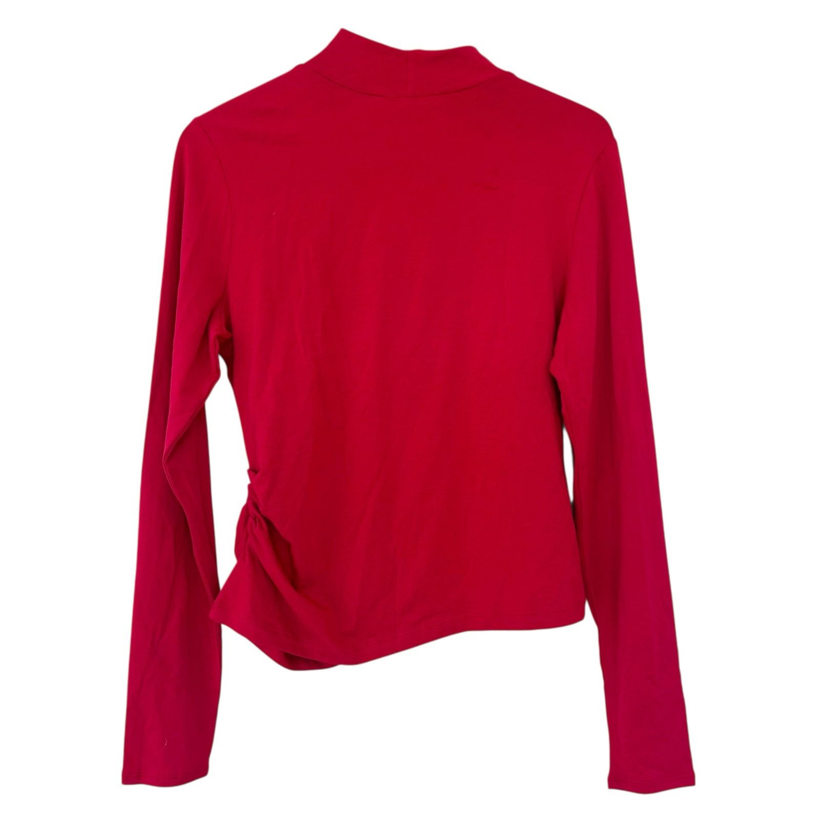 Other Peruvian Connection Red Pima Cotton Mock Neck Ruched Top L Size L / US 10 / IT 46 - 6 Thumbnail