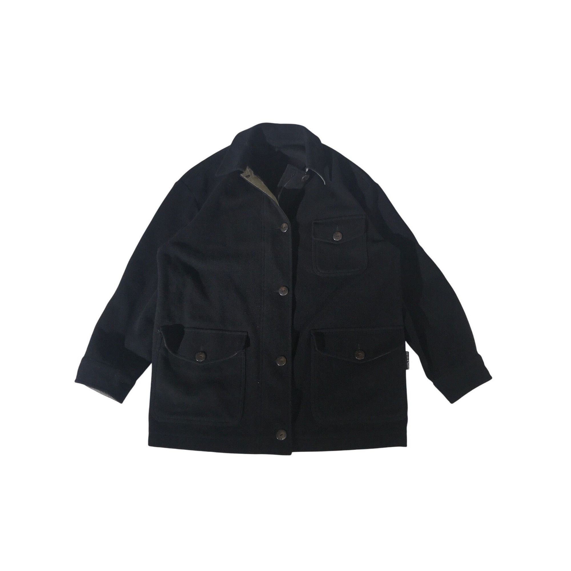 Krizia Jeans Women's Black Wool Zip Button Jacket