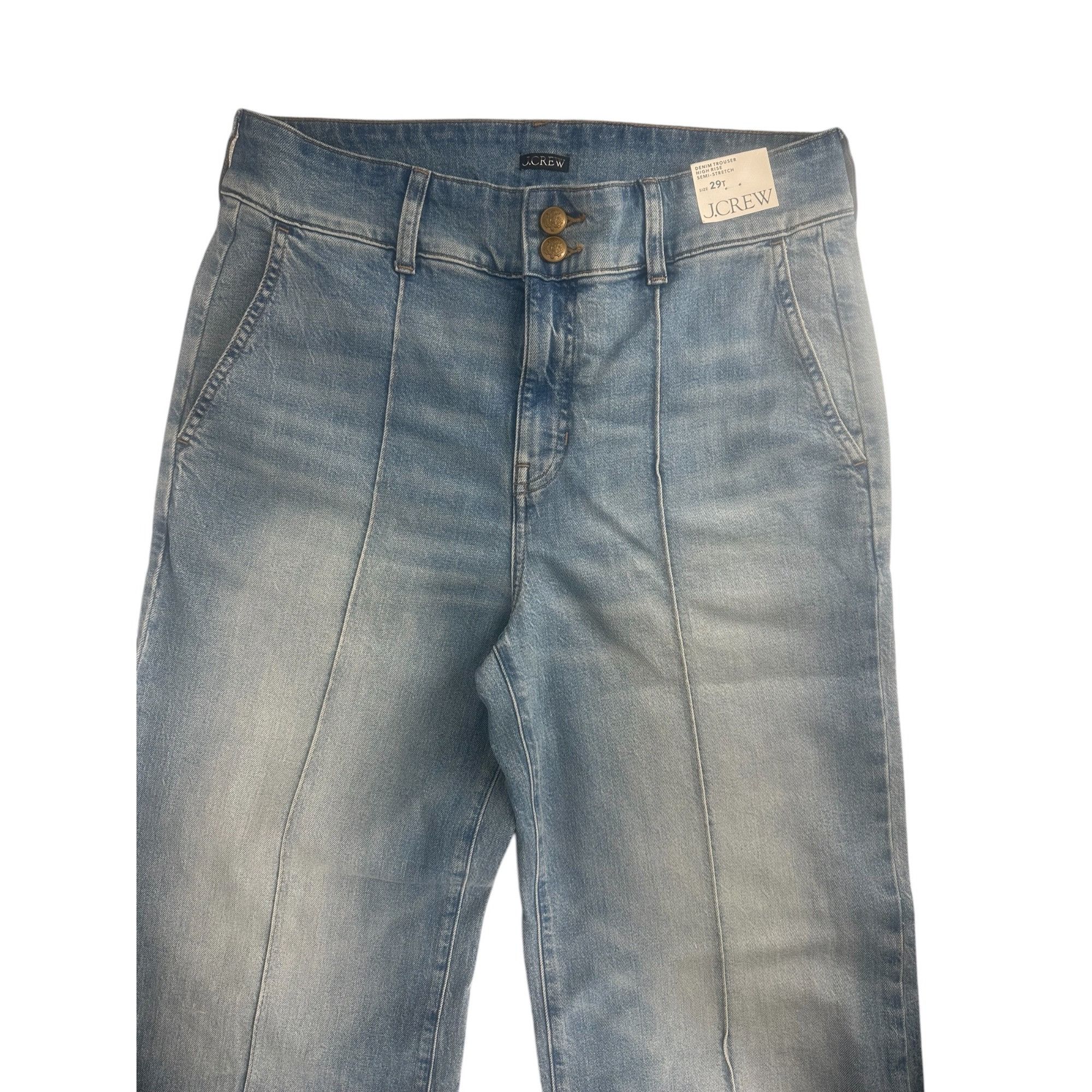 J.Crew J. Crew Women High Rise Denim Trouser Jeans 29T Tall Wide Le Size 29" - 4 Thumbnail