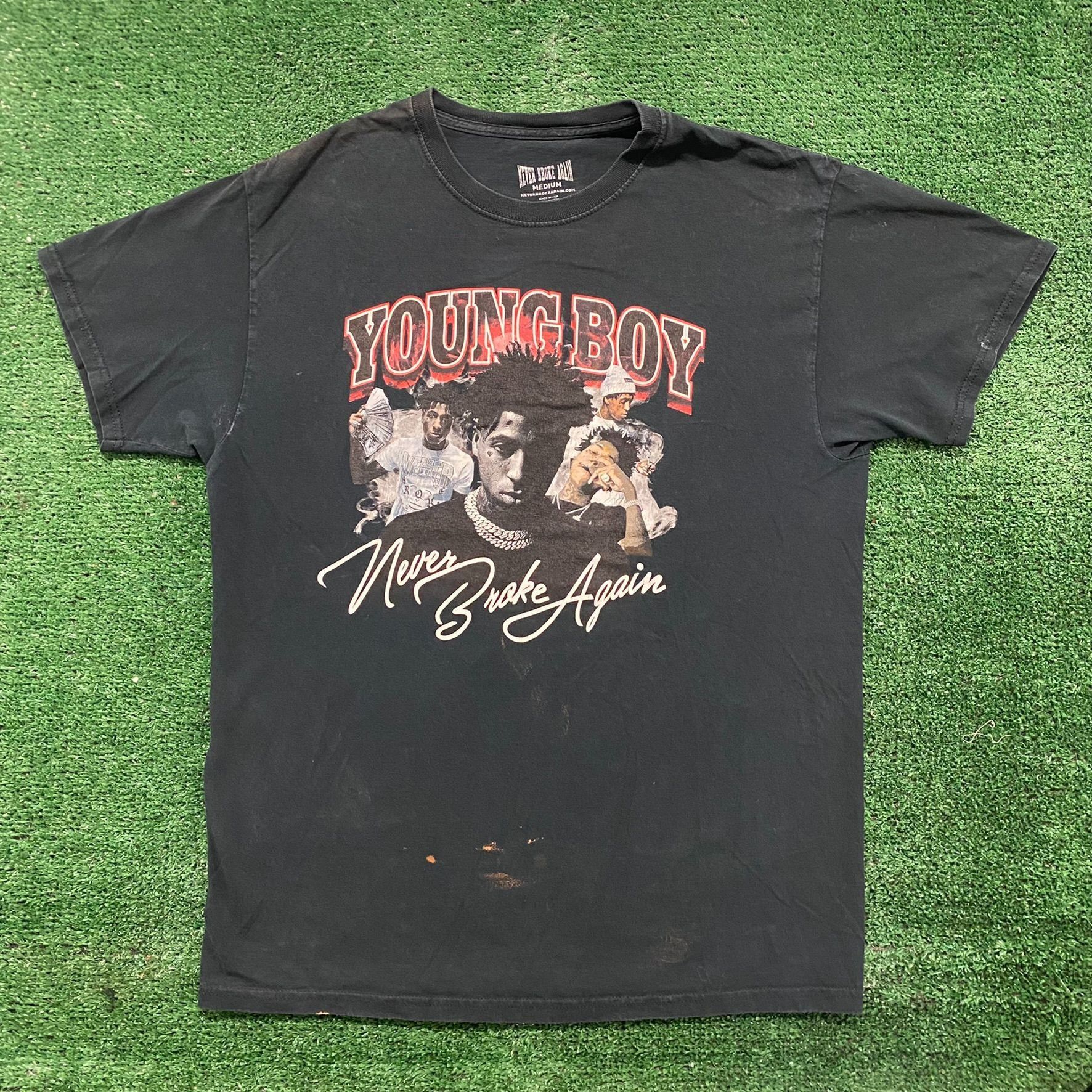 Rap Tees NBA YoungBoy Never Broke Again Drill Trap Rap Black Tee Size US M / EU 48-50 / 2 - 1 Thumbnail