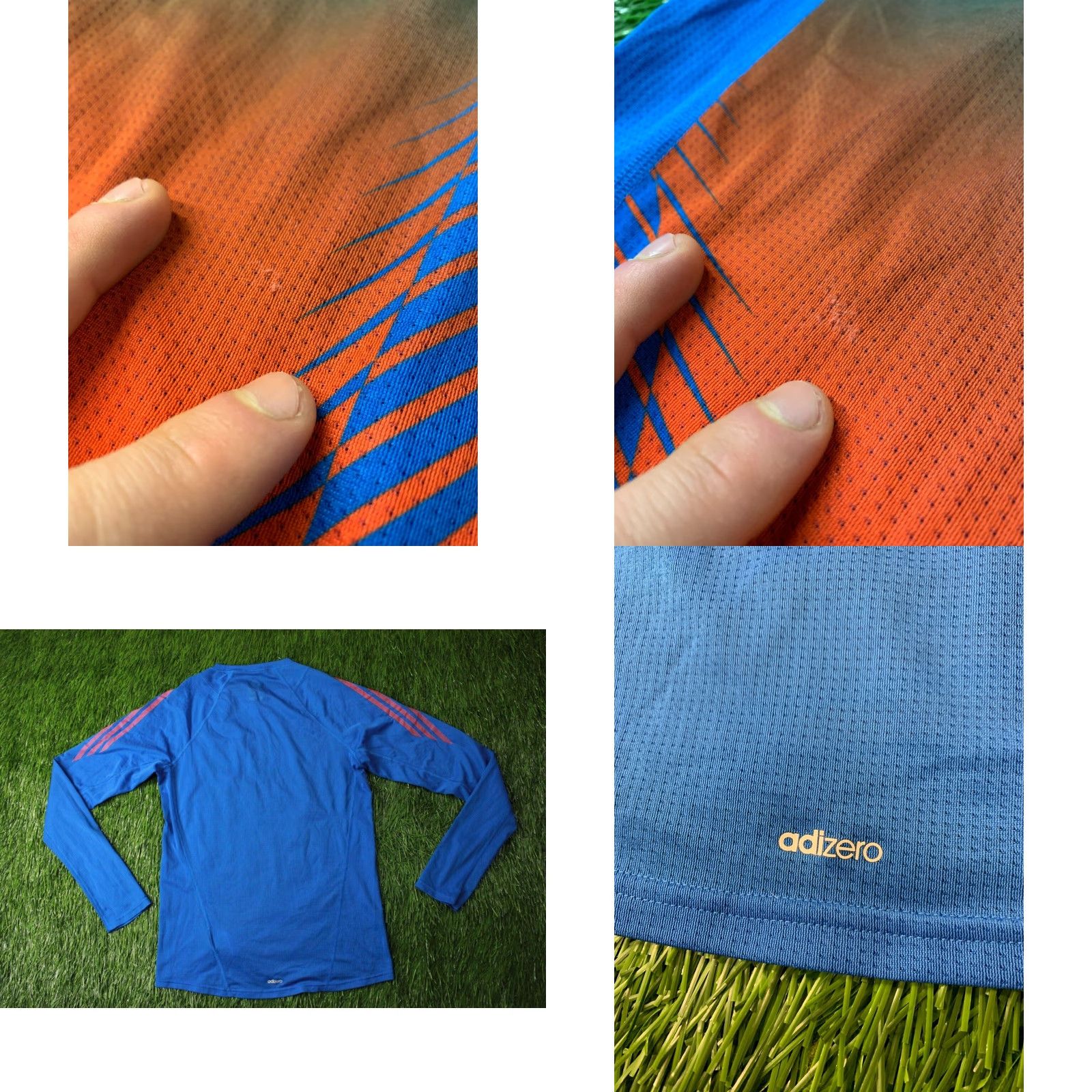 Adidas ADIDAS PERFORMANCE RUNNING T-SHIRT Jersey Training Long Sleeve S Mens Blue and Red 2012 Adidas Running Apparel Shirt Jersey Size S Size US S / EU 44-46 / 1 - 8 Thumbnail