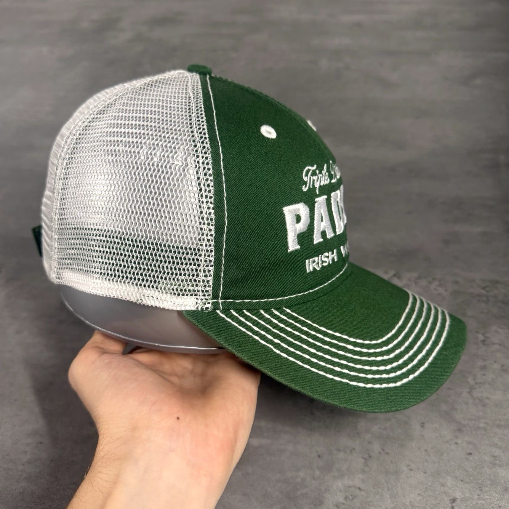 Vintage **PADDY IRISH WHISKEY ADJUSTABLE GREEN SNAP BACK BASEBALL CAP** User: PADDY IRISH WHISKEY ADJUSTABLE GREEN SNAP BACK BASEBALL CAP Size ONE SIZE - 4 Thumbnail