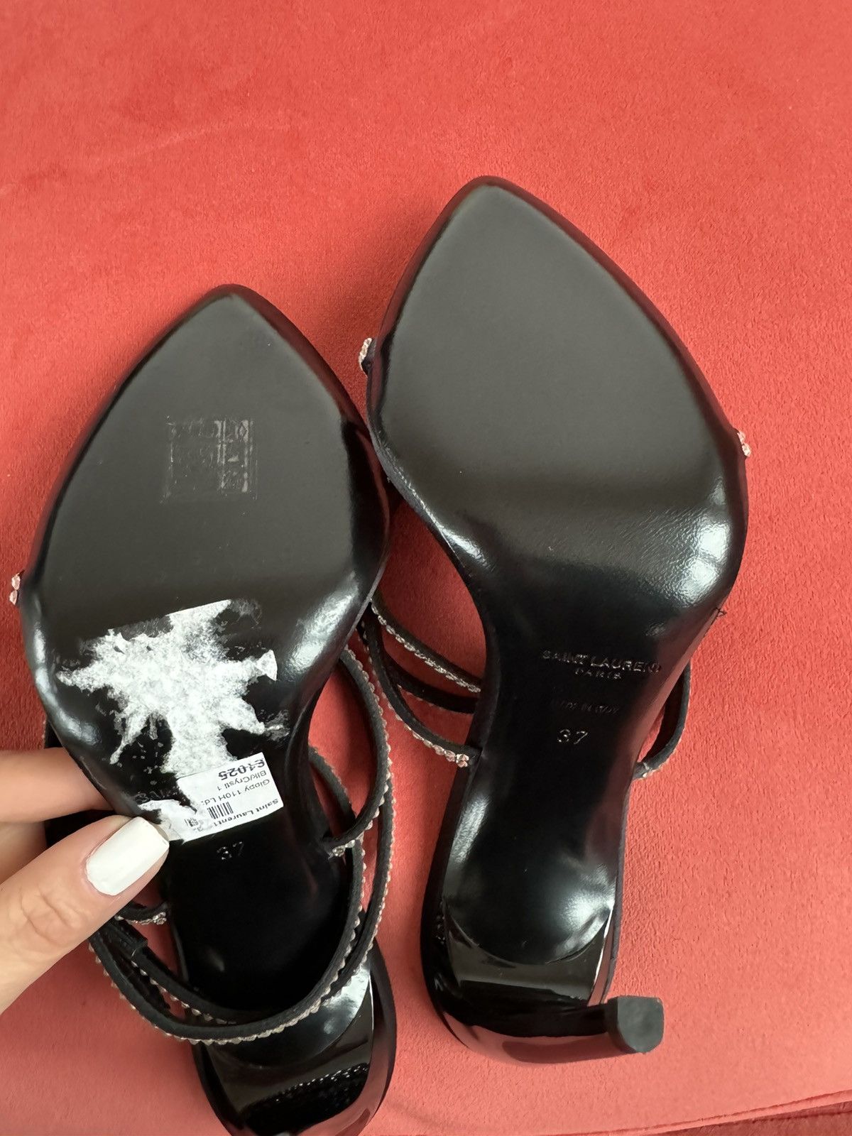 Saint Laurent Paris Saint Laurent Georgia rhinestone embellished sandals, 37 It Size US 7 / IT 37 - 7 Thumbnail