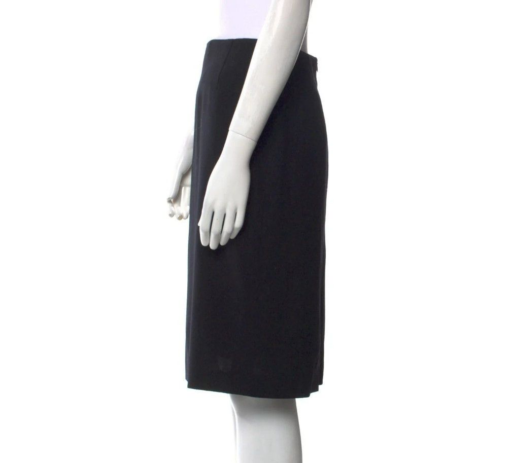 Escada Escada Black Wool Skirt – Zip & Button Closure, Size S, Mad Size 26" / US 2 / IT 38 - 6 Thumbnail