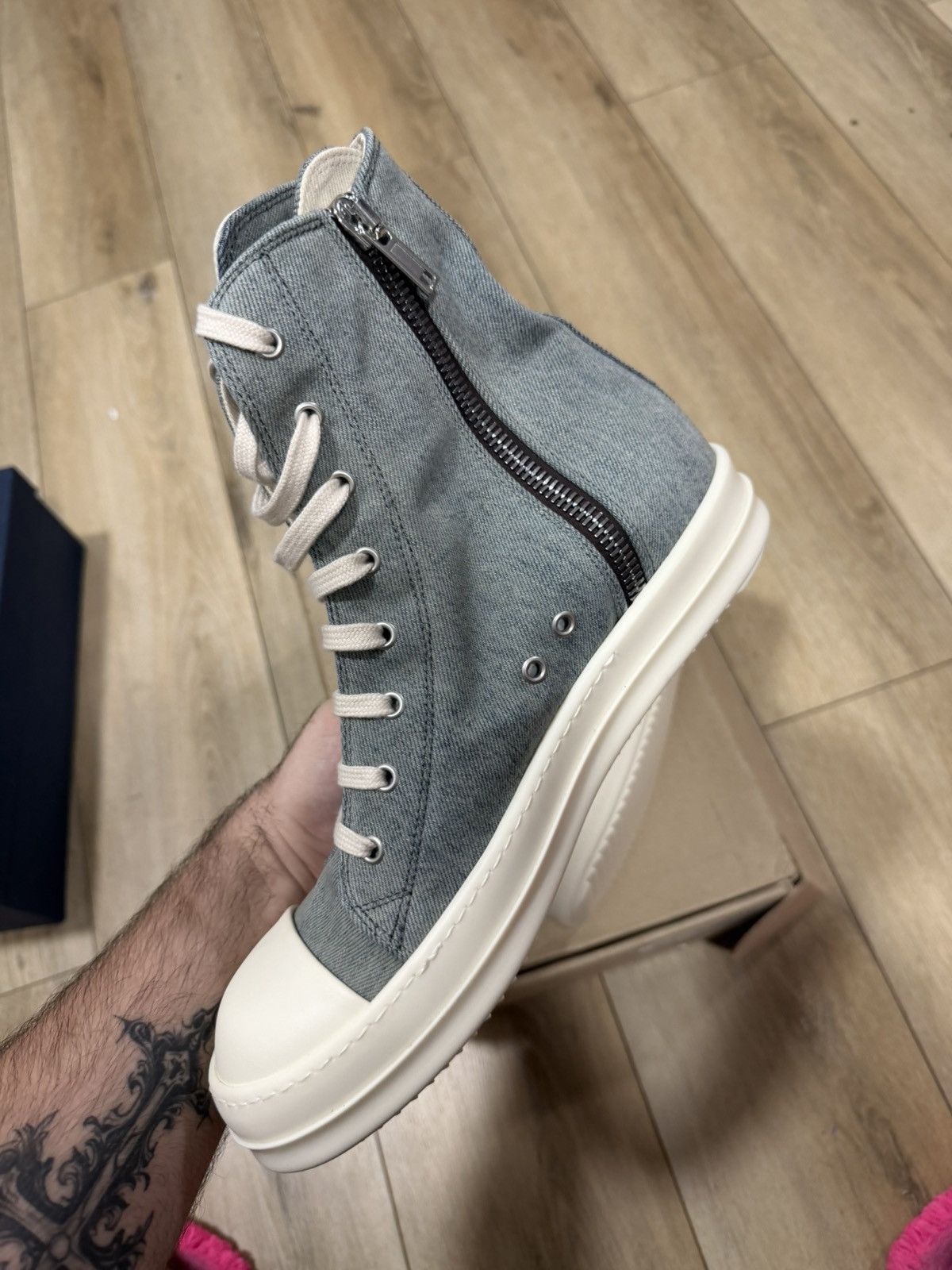 Rick Owens Rick owens drkshdwk deneim high top Size US 11 / EU 44 - 3 Thumbnail