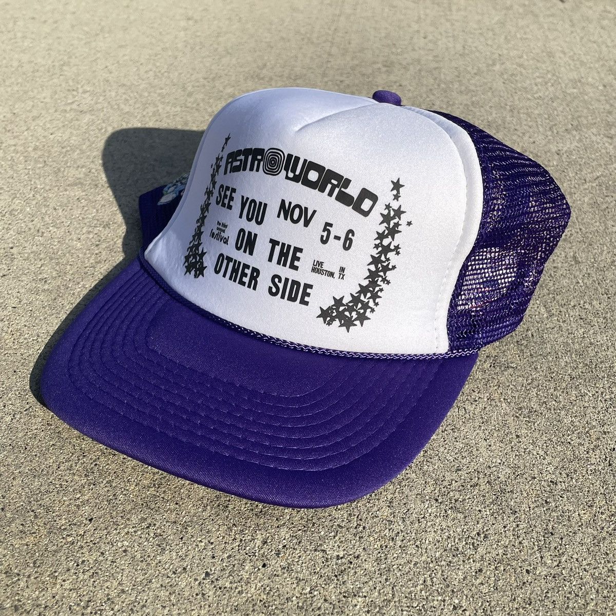 Travis Scott Rare Travis Scott Astrofest 2021 Purple Trucker Hat Size ONE SIZE - 4 Thumbnail
