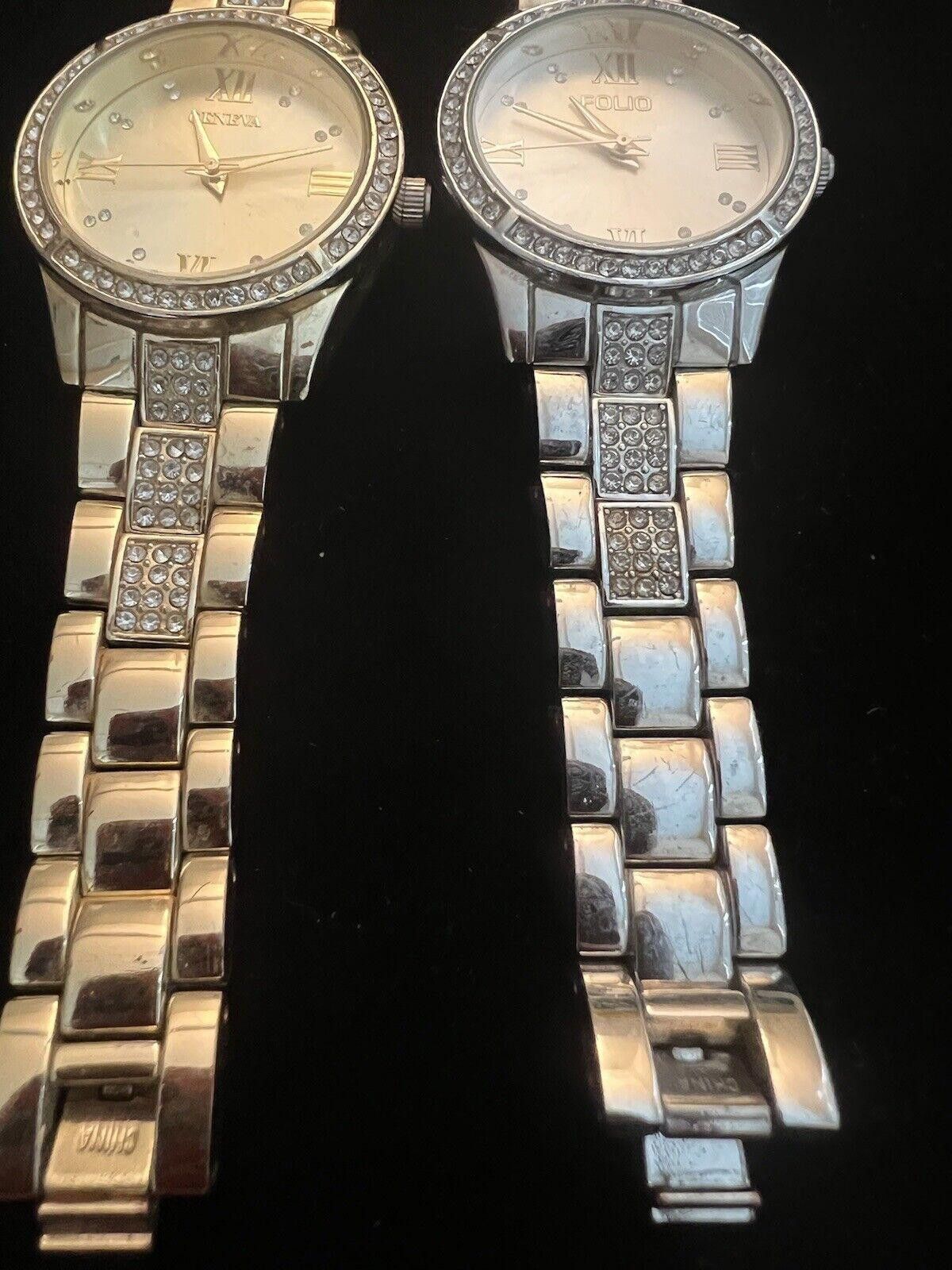 Geneva 2 Ladies Watches Gold Tone Geneva & Silver Folio Size ONE SIZE - 5 Thumbnail