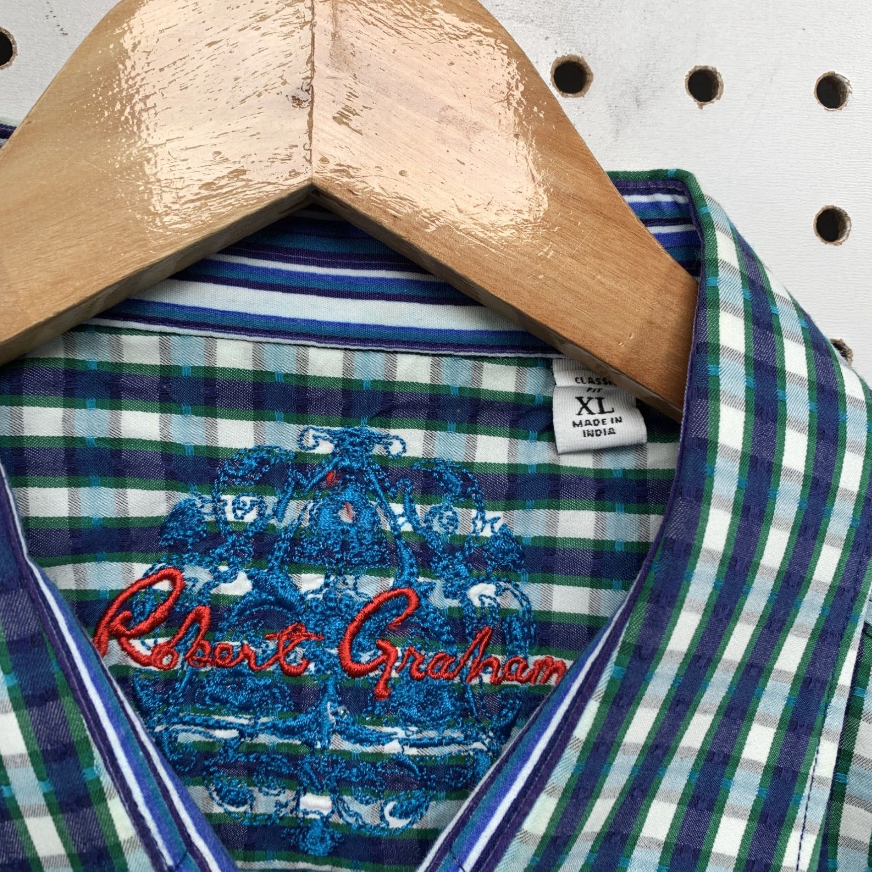 Robert Graham Robert Graham Shirt Mens XL Blue Striped Long Sleeve Button-Down Casual Size US XL / EU 56 / 4 - 2 Thumbnail