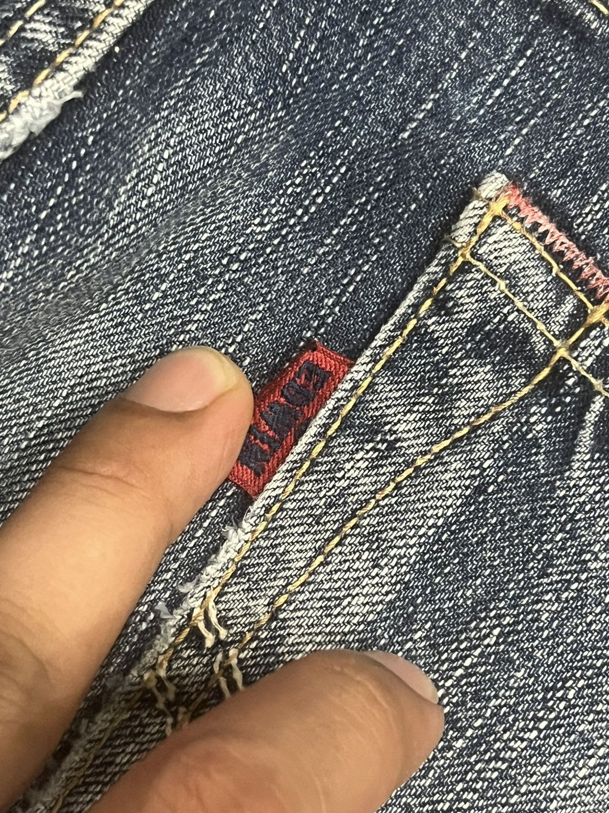 Edwin Edwin 503 Blue Trip Slashed Blue Washed Straight Leg Jeans Size US 34 / EU 50 - 9 Thumbnail