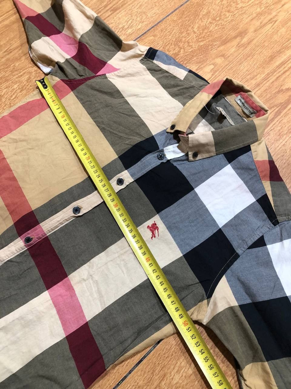 Burberry Burberry Beige Check Cotton Button Front Shirt Size US M / EU 48-50 / 2 - 5 Thumbnail