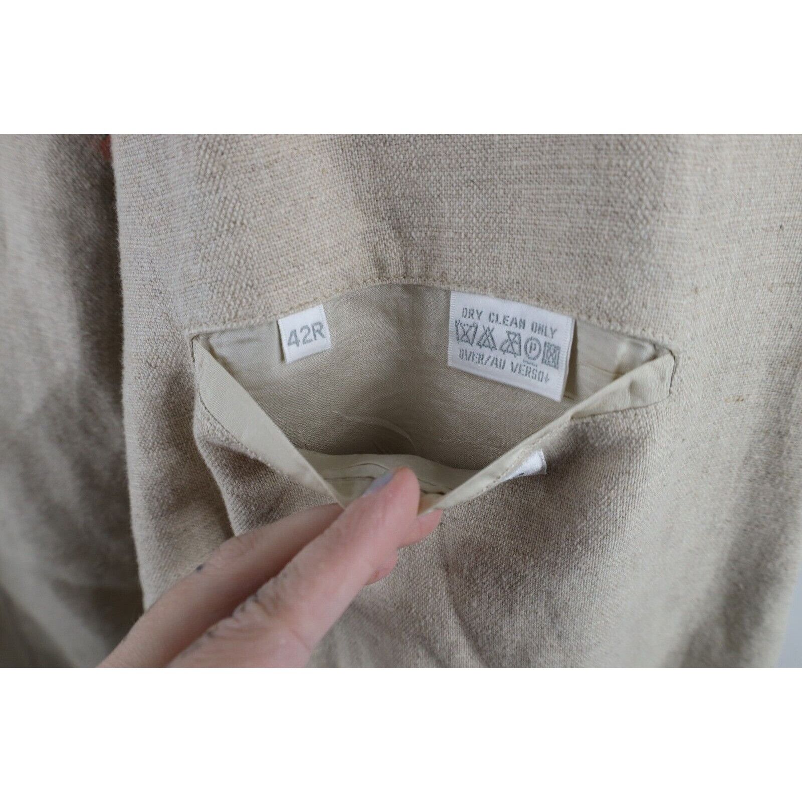 Vintage Vintage 90s Streetwear Linen Blend 2 Button Suit Coat Size US L / EU 52-54 / 3 - 13 Thumbnail