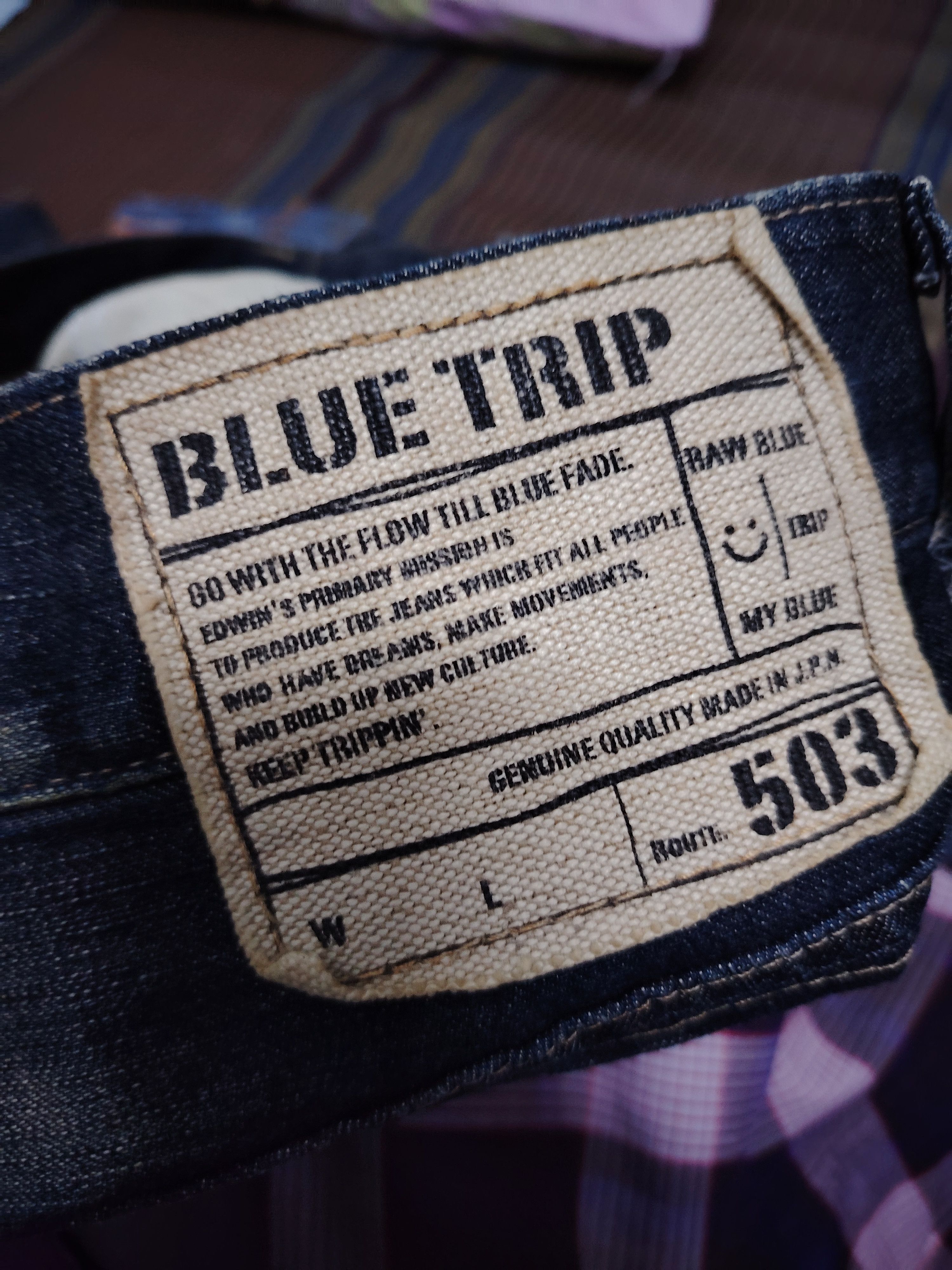 If Six Was Nine 💥FLARE💥 VINTAGE EDWIN BLUE TRIP DISTRESSED DENIM Size US 34 / EU 50 - 11 Thumbnail