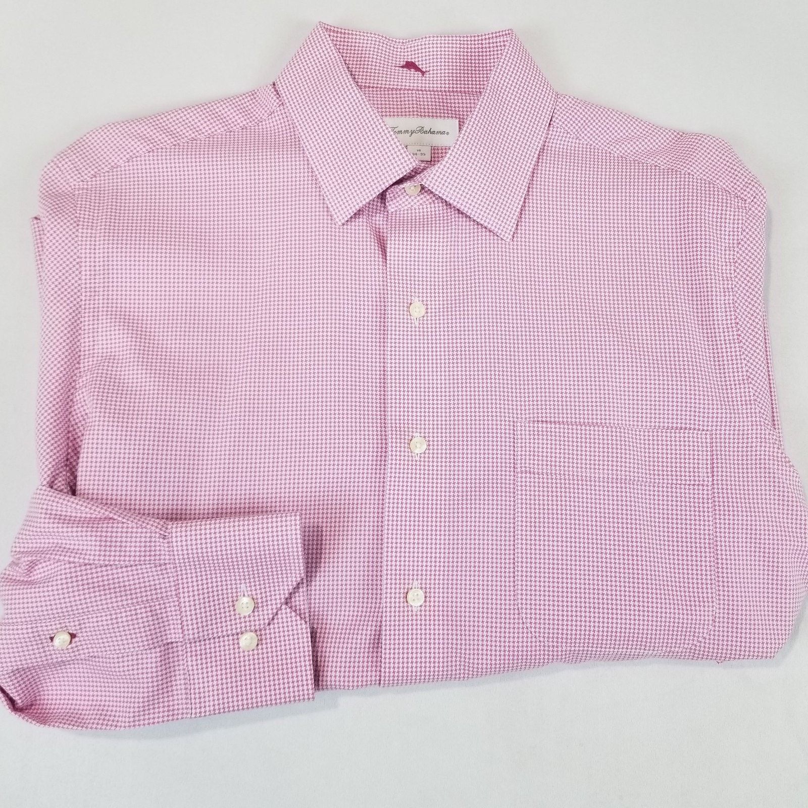 Tommy Bahama Tommy Bahama Shirt Mens Large 16 34/35 Pink Houndstooth Size US L / EU 52-54 / 3 - 3 Thumbnail