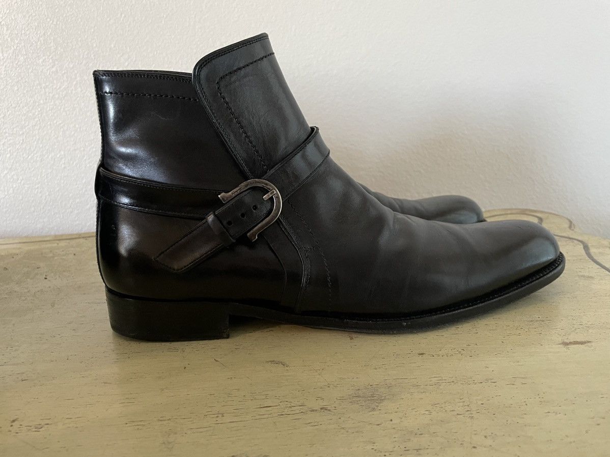 Salvatore Ferragamo Ankle Boot with Belt Detail Size US 12 / EU 45 - 5 Thumbnail