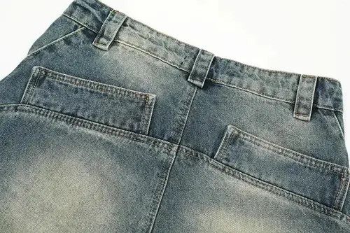 Japanese Brand Streetwear Side Pockets Washed Baggy Blue Jean Unisex Size US 30 / EU 46 - 3 Thumbnail