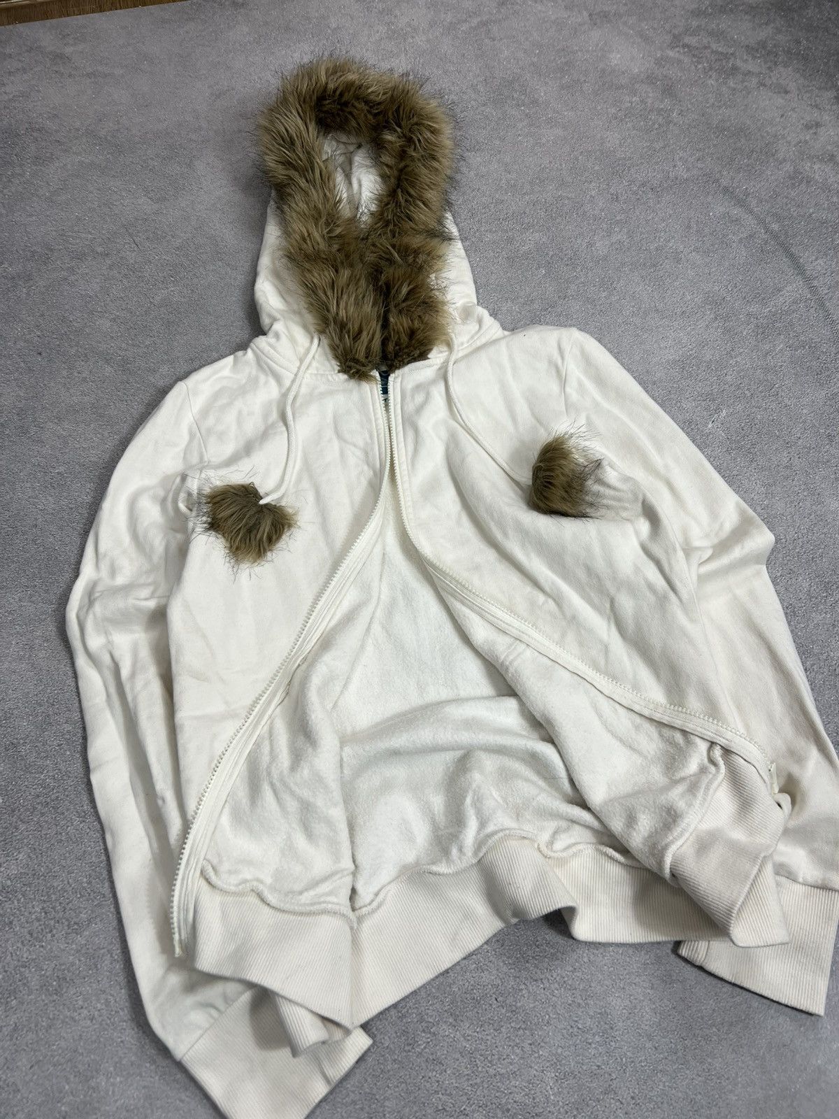 Yohji Yamamoto VTG Japanese Rick Owens Style Fur Mohair White Jacket 90s Size US M / EU 48-50 / 2 - 2 Thumbnail